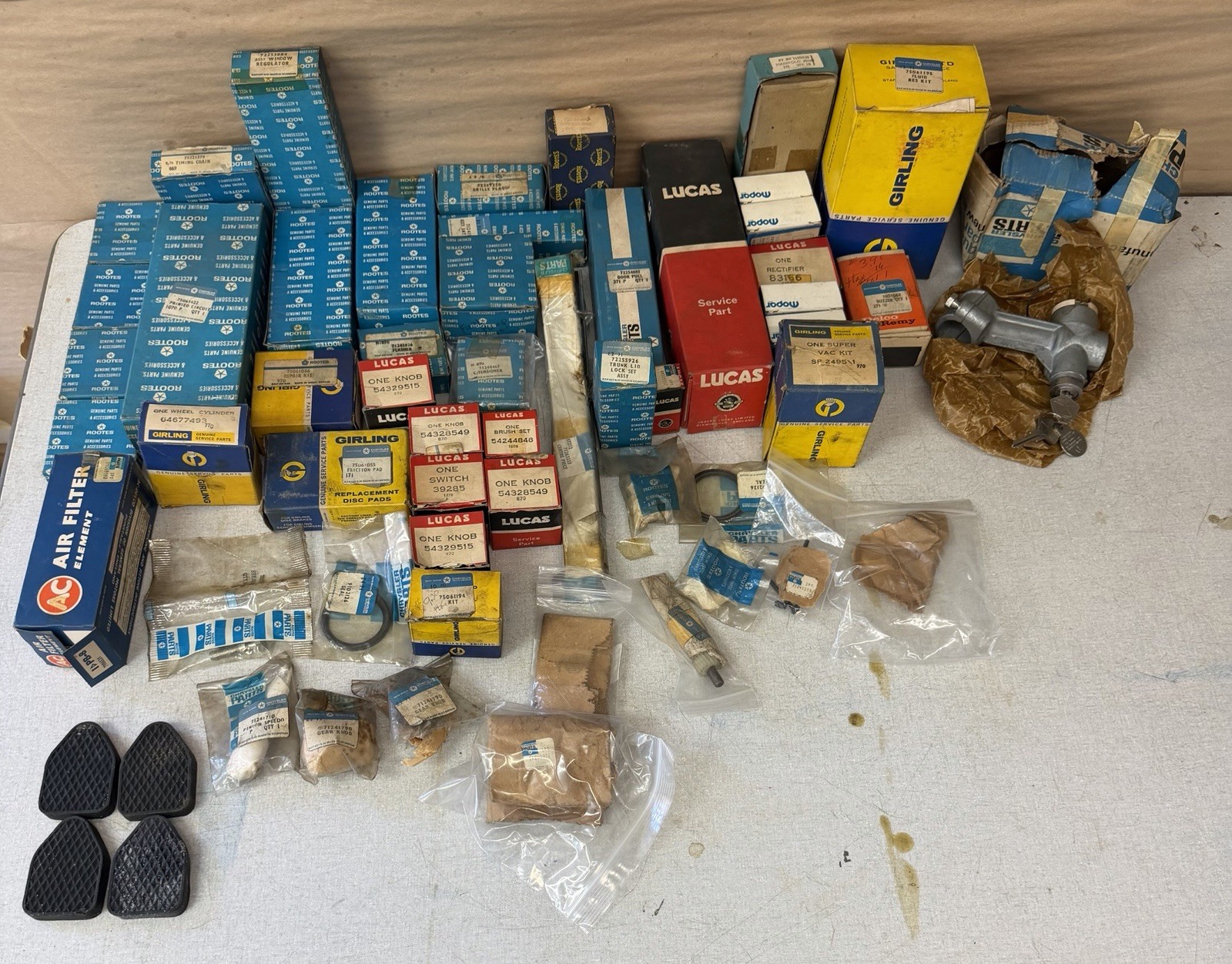 Rootes Group Sunbeam Hillman Singer Chrysler NOS Parts lot Lucas Mopar Part Lot Rootes Group Sunbeam Hillman Singer Chrysler NOS Parts lot Lucas Mopar Part Lot