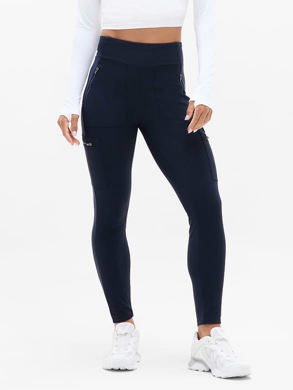 Athleta Headlands Hybrid Cargo Tight Leggings Black Women’s Size 0P Petite 6-Poc