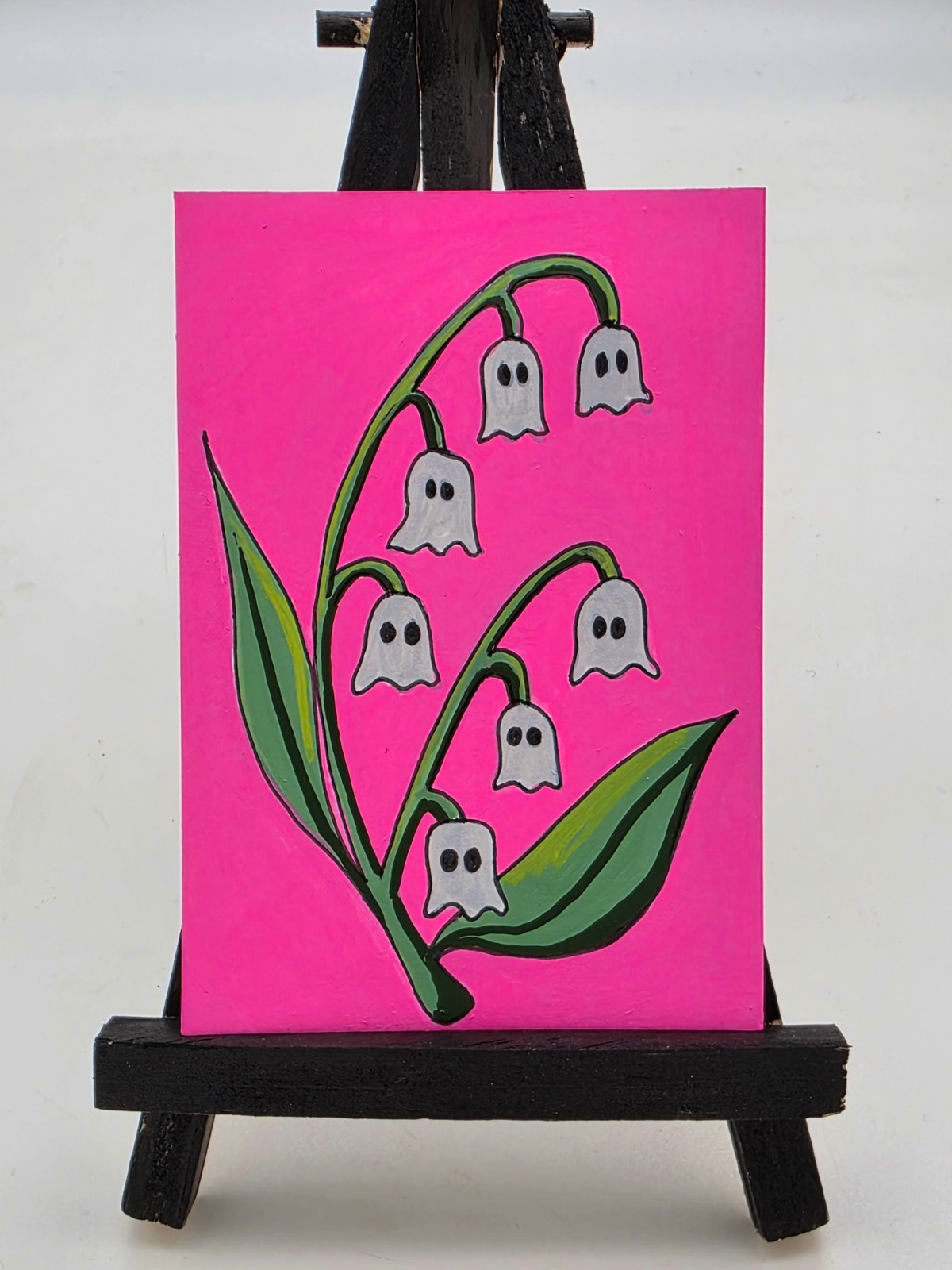 ACEO Ghosts Lily of the Valley Halloween Original Painting SLBArtAndDesign ACEO Ghosts Lily of the Valley Halloween Original Painting SLBArtAndDesign