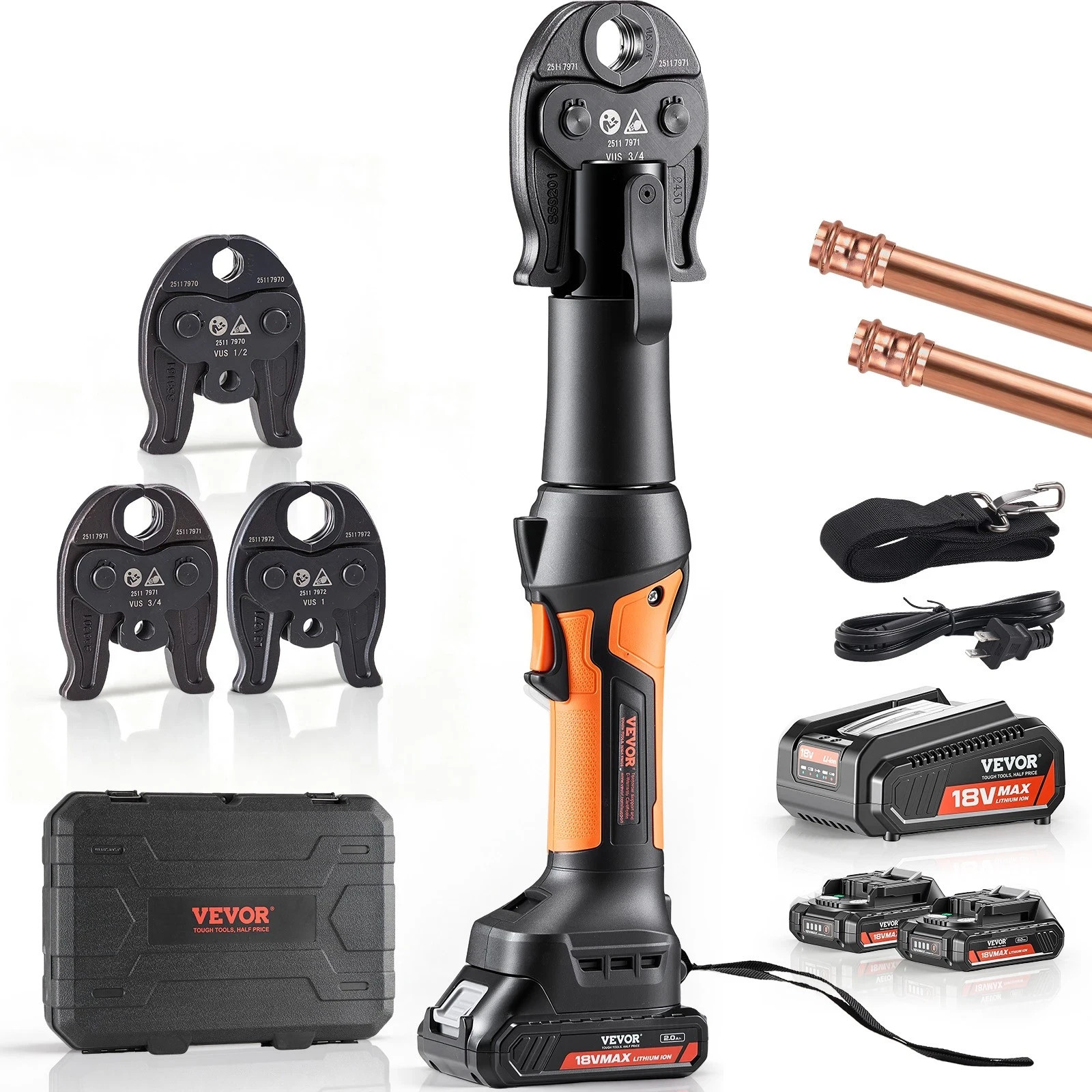 VEVOR Press Tool 18V Electric Pipe Crimping Tool for 1/2 VEVOR Press Tool 18V Electric Pipe Crimping Tool for 1/2