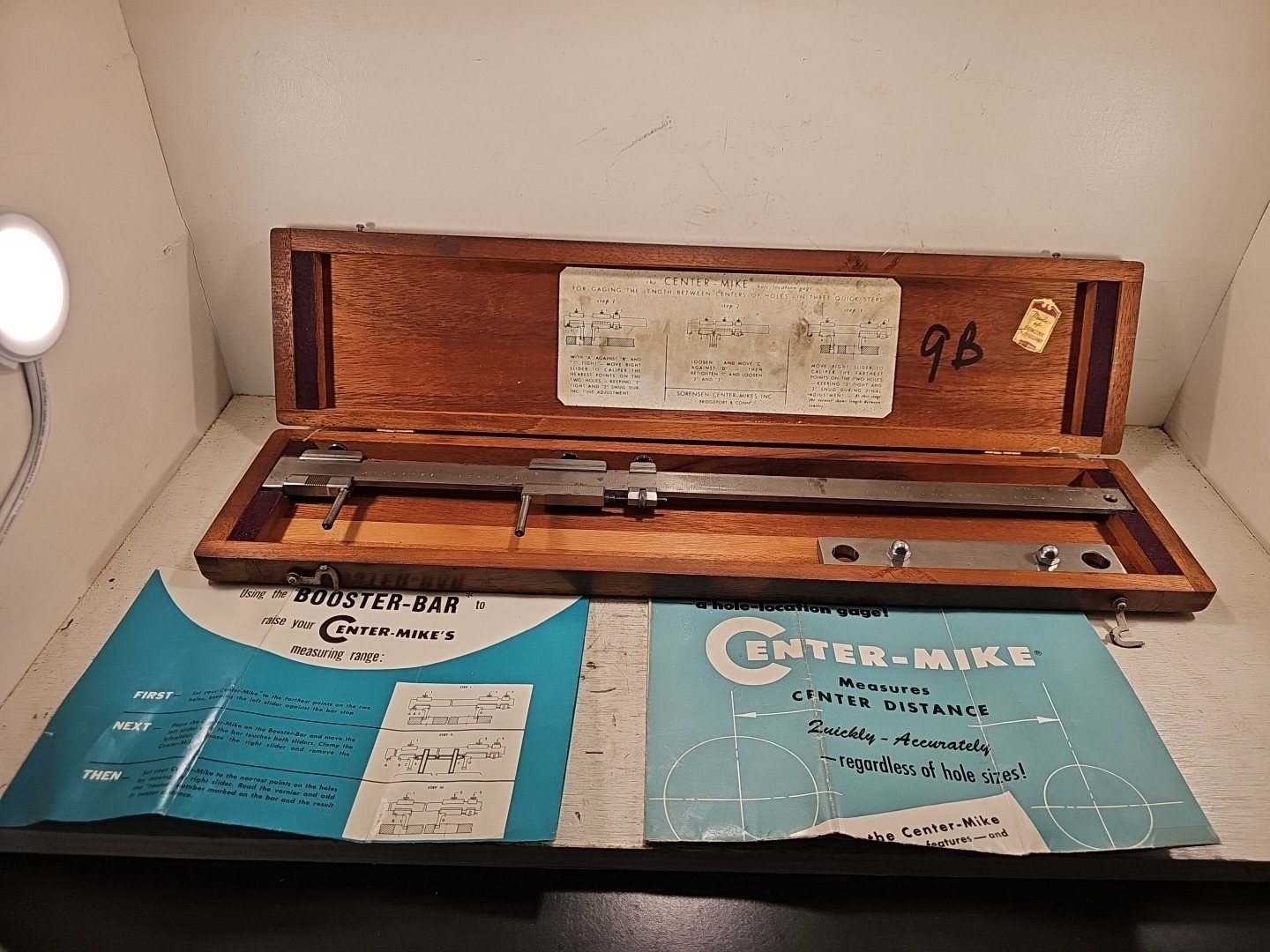VINTAGE Sorensen The Center-Mike Center Distance Gage Model A7 w/Case #2247