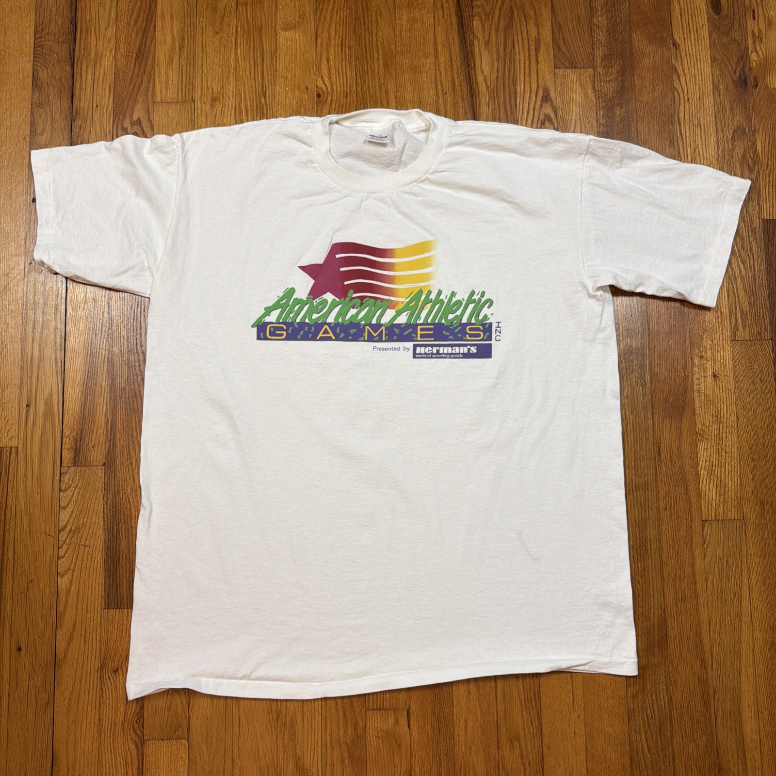 Vtg 90s Murina T Shirt Mens XXL White 100% Cotton Single Stitch Graphic Print