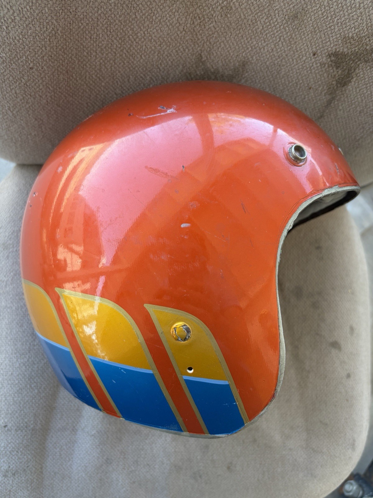 Vintage Bell-Toptex Open Face Racing Helmet Circa 1970 With Snell & SHCA Cert.