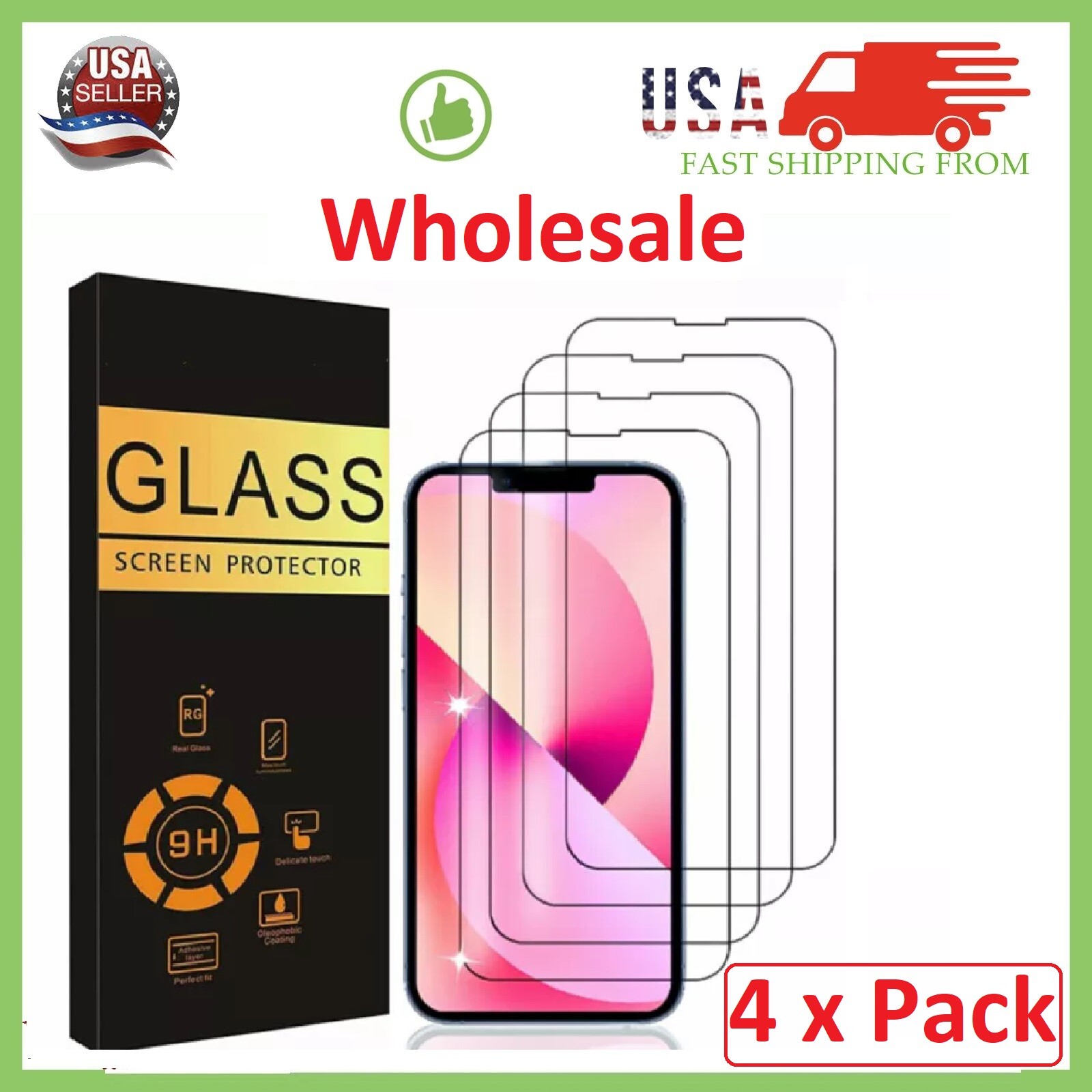 Wholesale LOT Tempered Glass Screen Protector for iPhone 18 17 16 15 14 Pro Duo