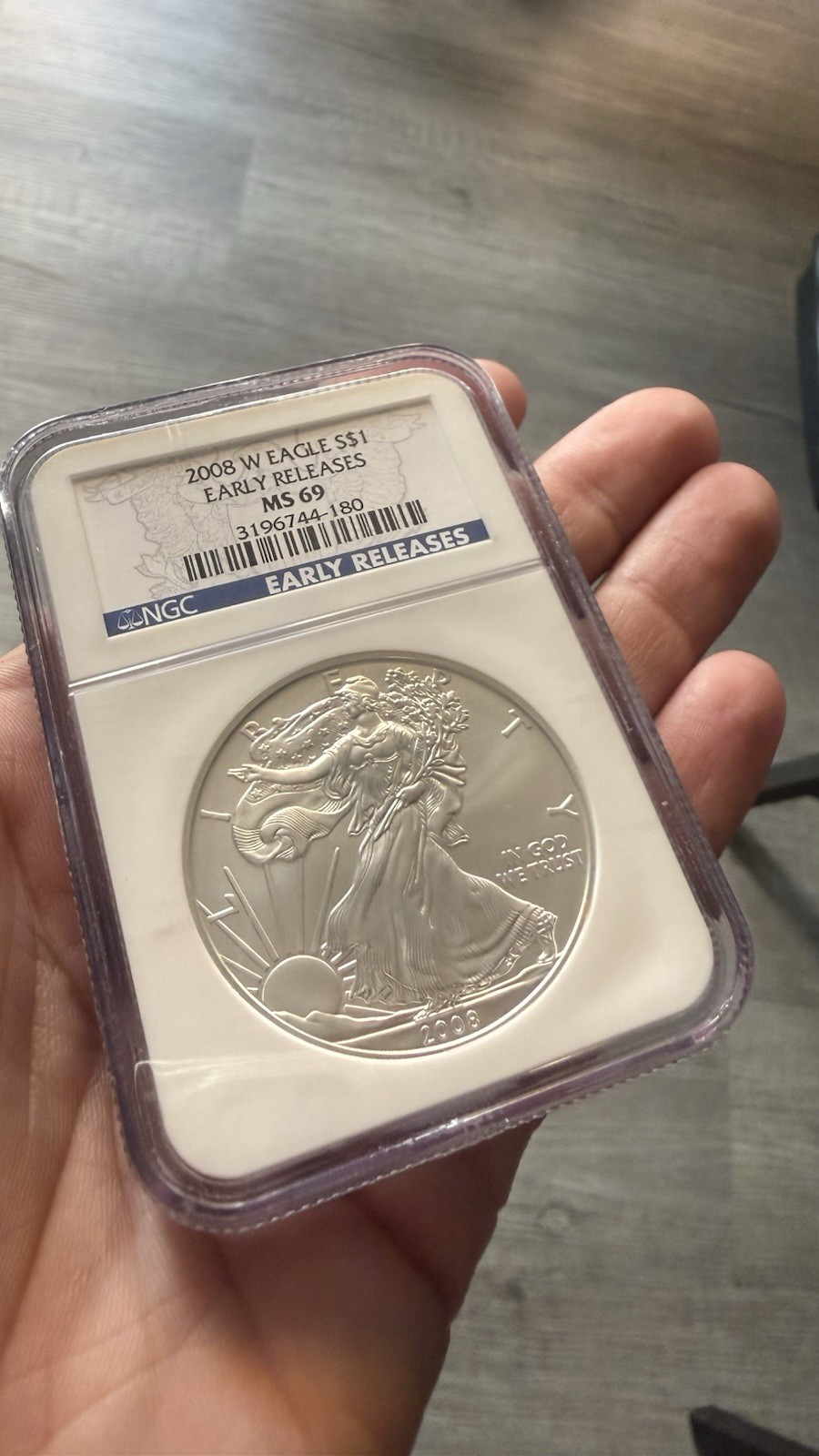 U.S. Mint 2008-W American Silver Eagle $1 1 oz .999 Silver NGC MS69