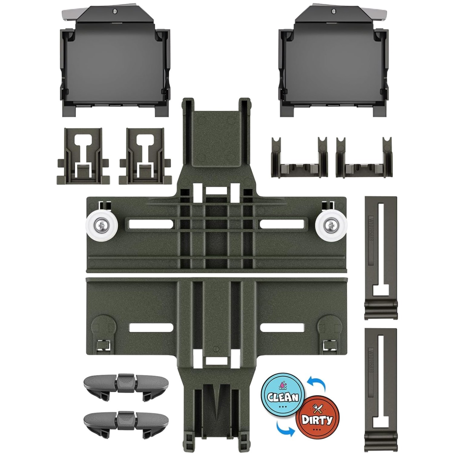Upgraded W10350376 Dishwasher Top Rack Parts - 12PCS Set