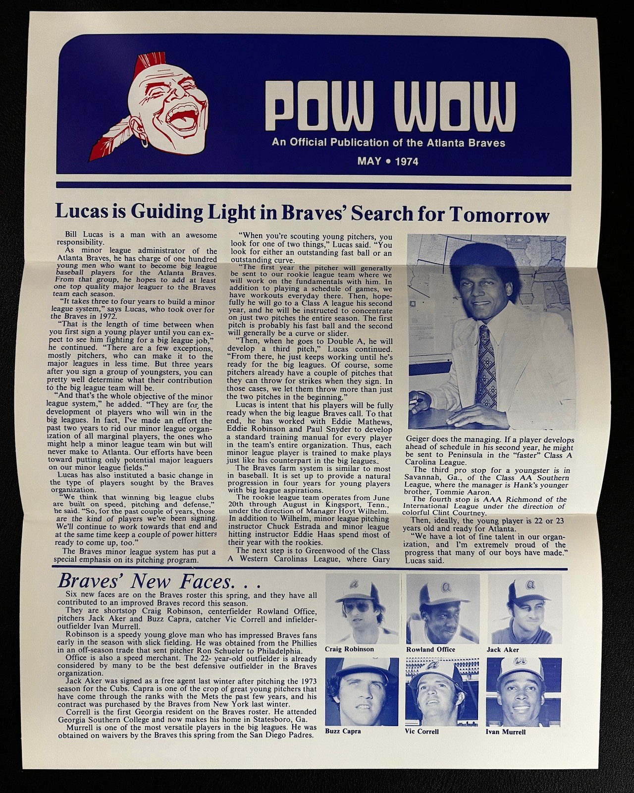 1974 Atlanta Braves POW WOW Hank Aaron 714 Fan Newsletter Publication NOS 