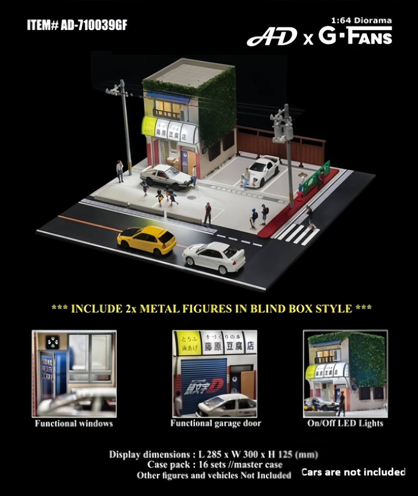 American Diorama x G Fans 1:64 Initial D Tofu Shop Diorama with 2 Figures