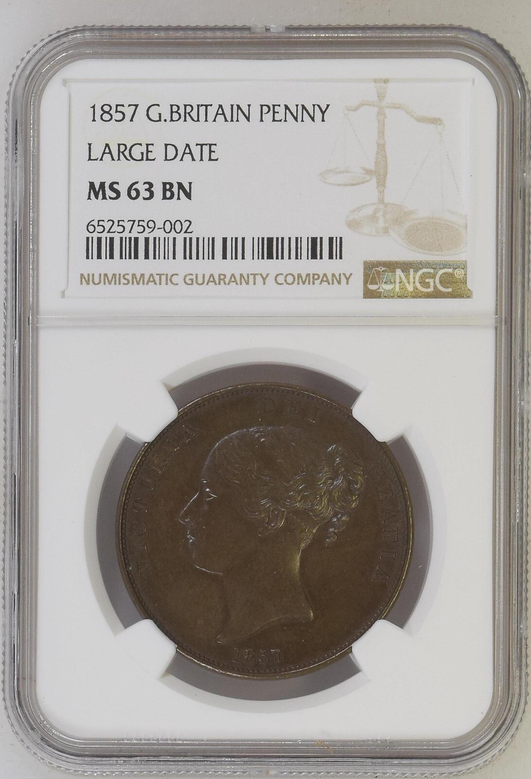 1857 Great Britain Penny \