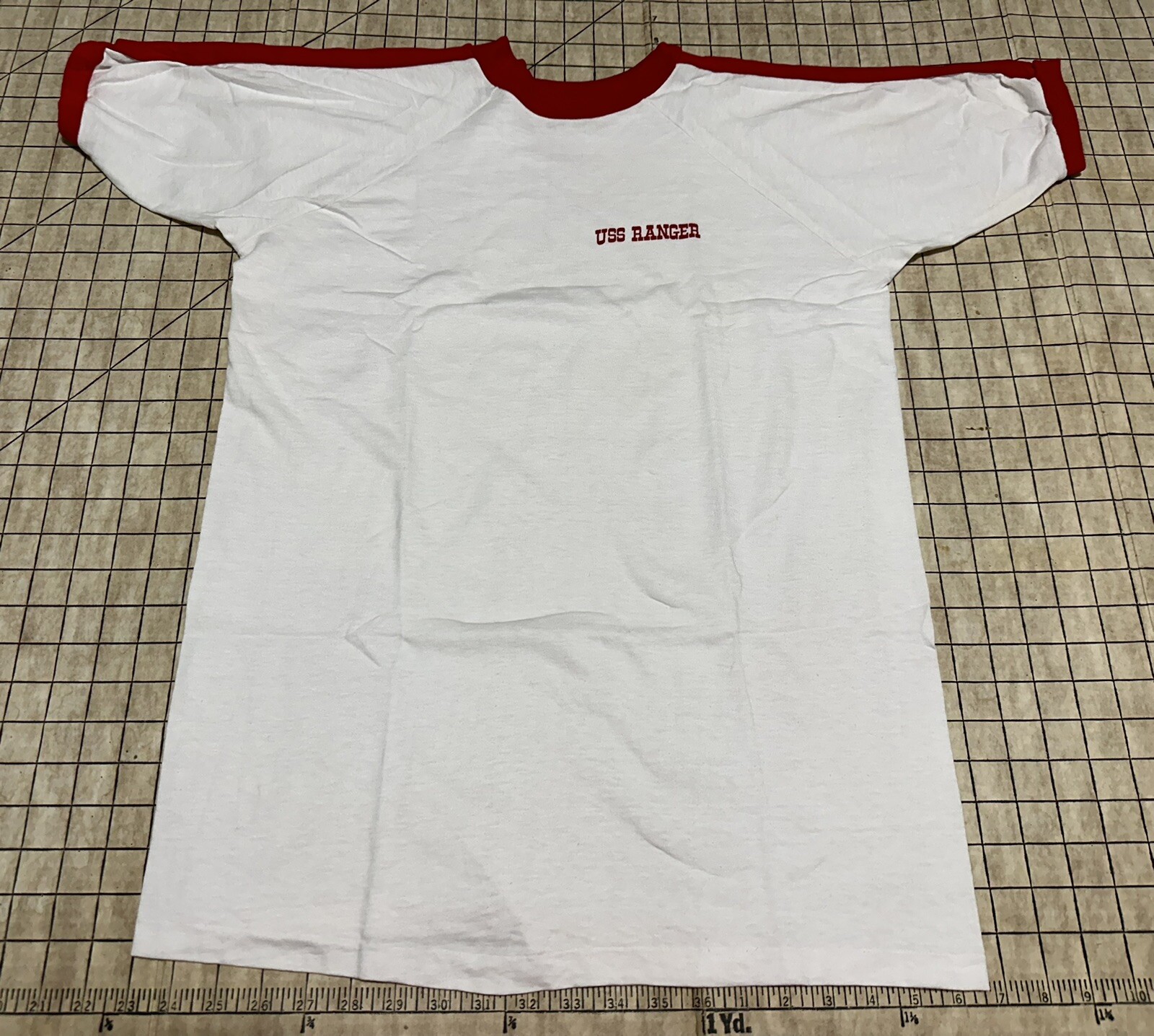 Vintage 1970s USS Ranger Velva Sheen Ringer T-Shirt US Navy 