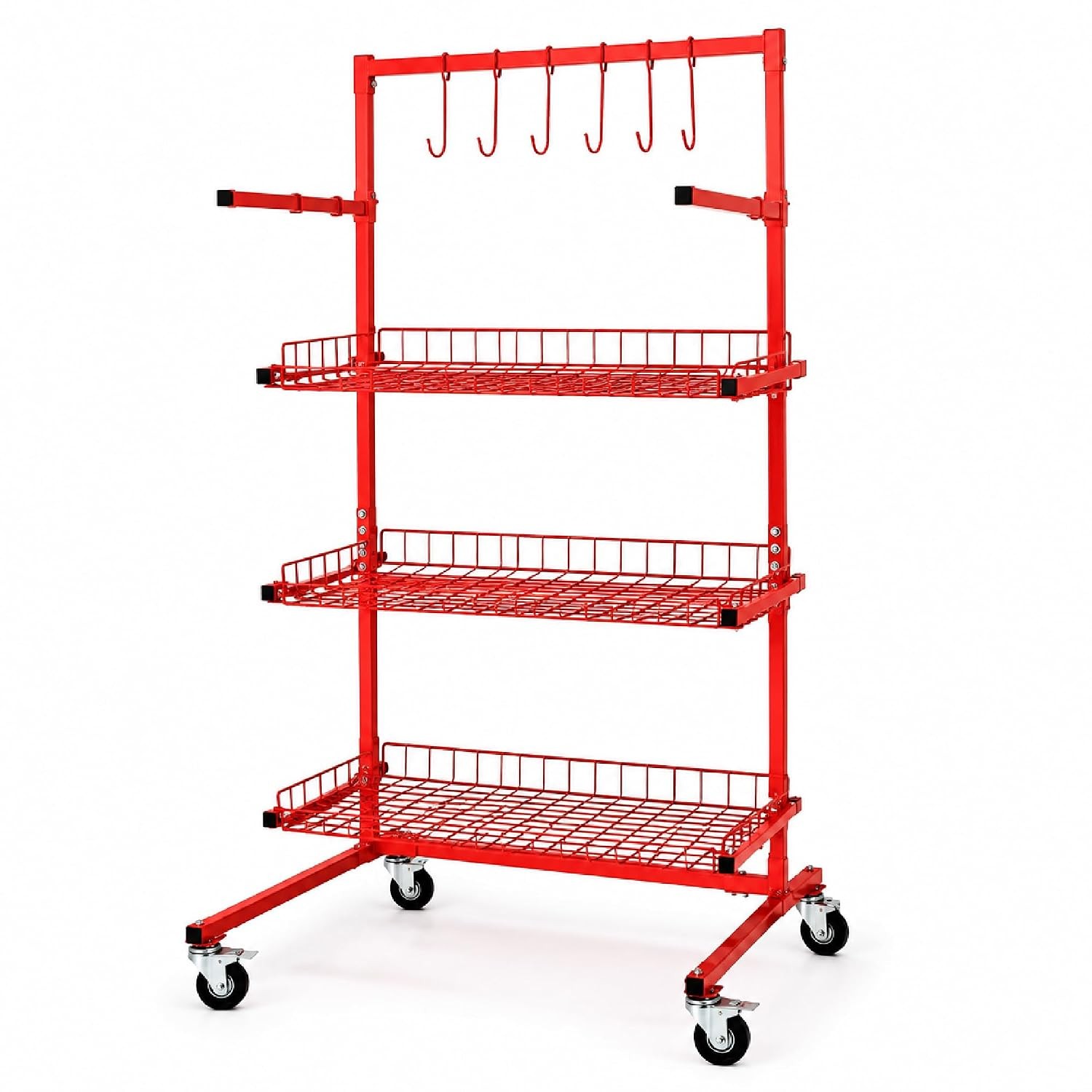 LAUCO B Series 3Shelf Auto Parts Storage Cart & Rack Stand for Garage