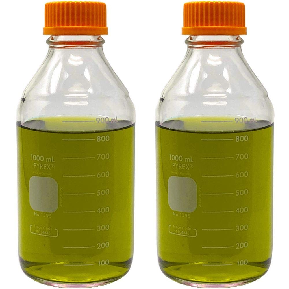 Corning PYREX #1395-1L, 1000ml Round Media Storage Bottle, with 1L,