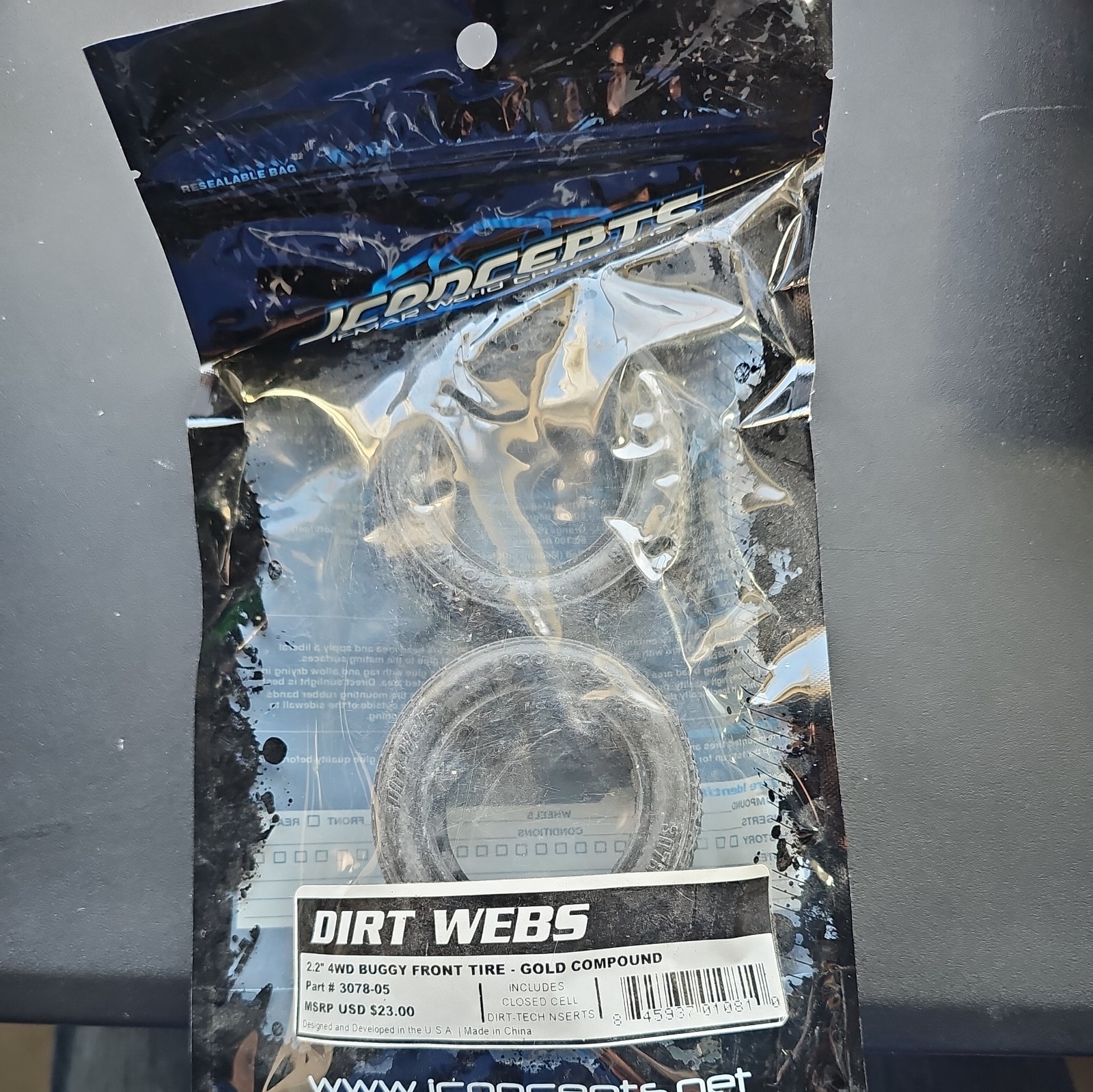 RC Associated B74 2.2” JC Dirt Webs Front Gold 4WD 3078-05 Never Run