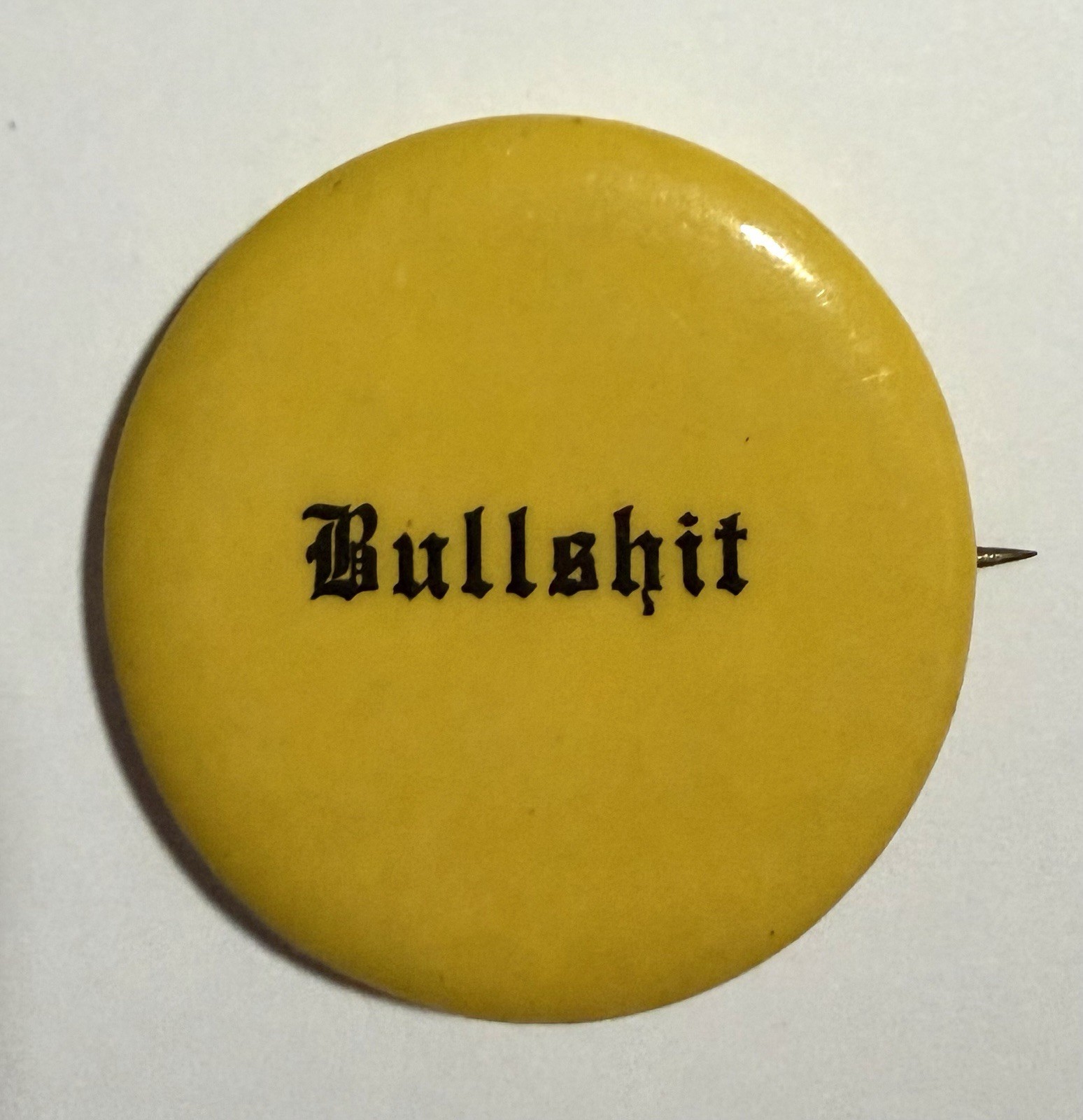 Vintage Paul W Klipsch Yellow BULLSHIT Button 1980’s 1 1/2 Vintage Paul W Klipsch Yellow BULLSHIT Button 1980’s 1 1/2