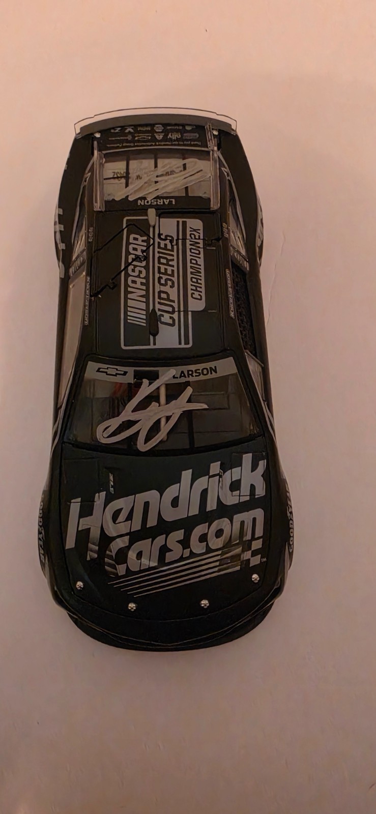2025 KYLE LARSON #5 Dual Autographed HENDRICKCARS CHAMPIONSHIP STEALTH FINISH