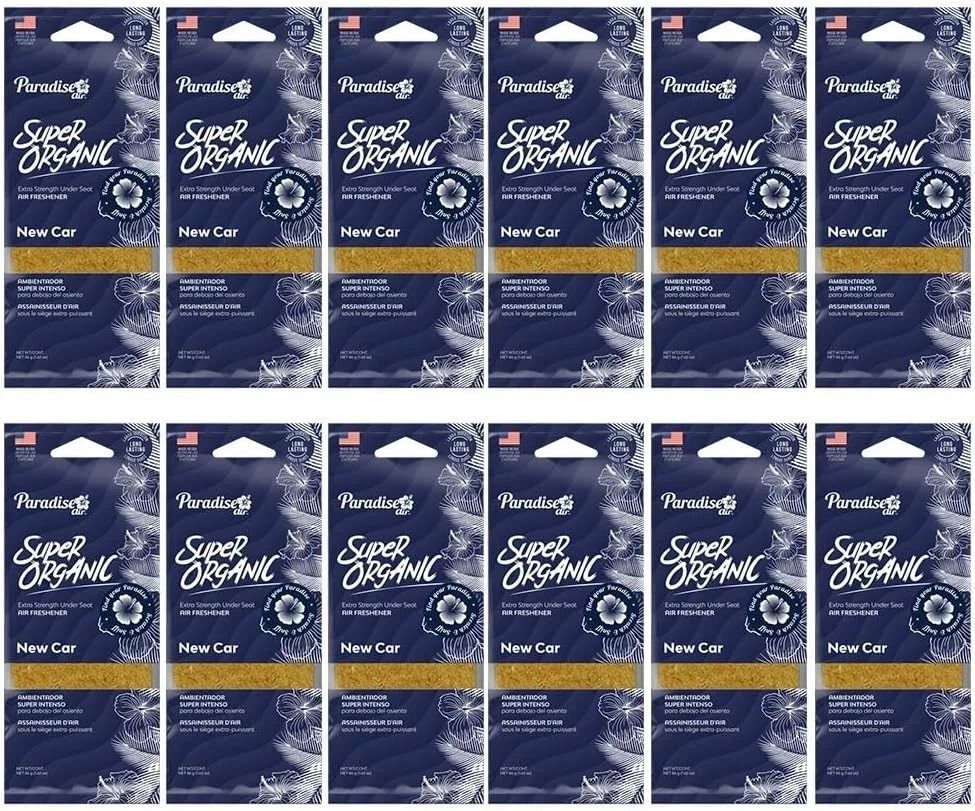Paradise Super Organic Air Freshener Block Fragrance (12, New Car)