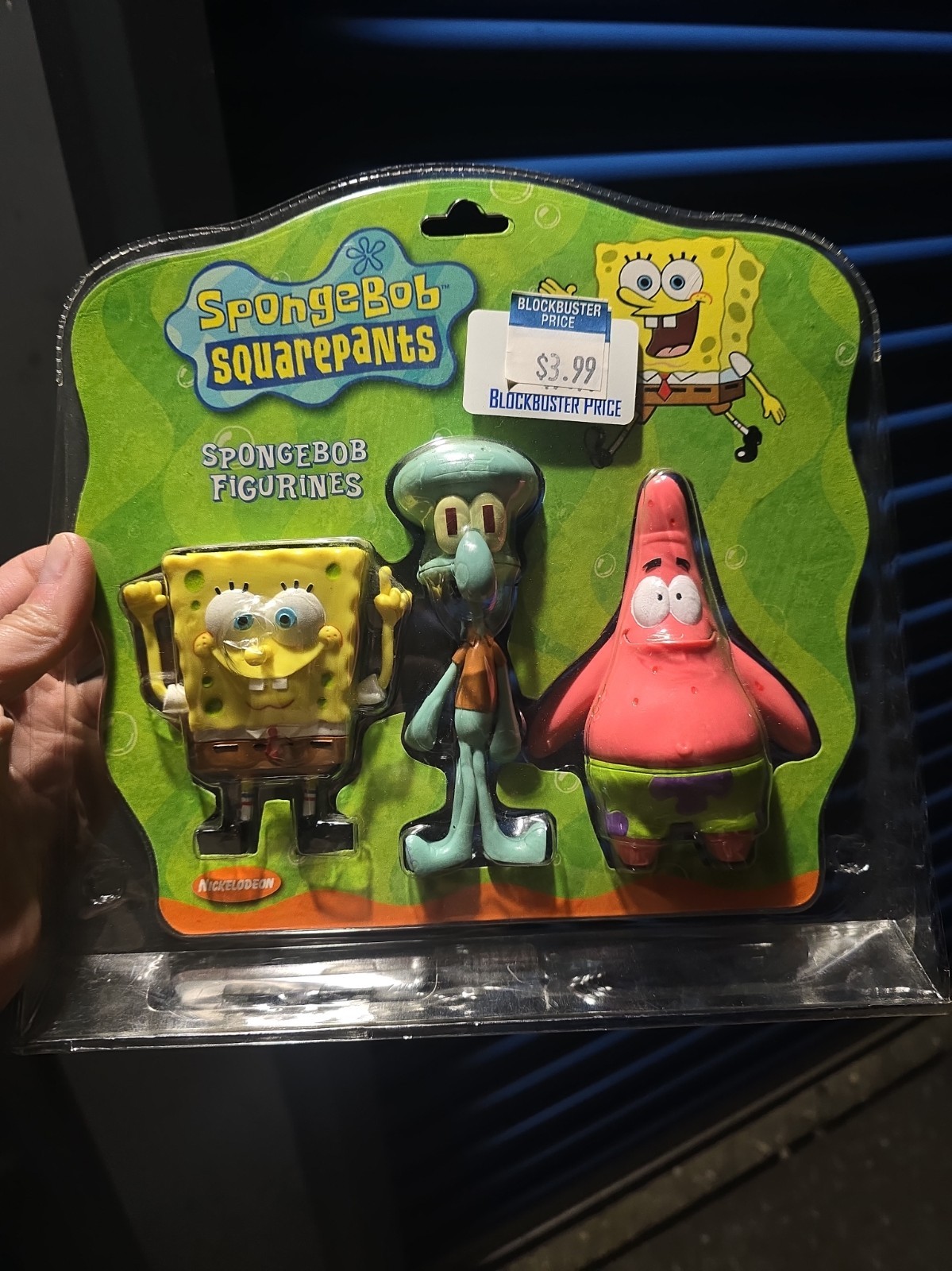 Vintage 2001 Spongebob Squarepants Bendable Figures Figurines 3 Pack Set New 
