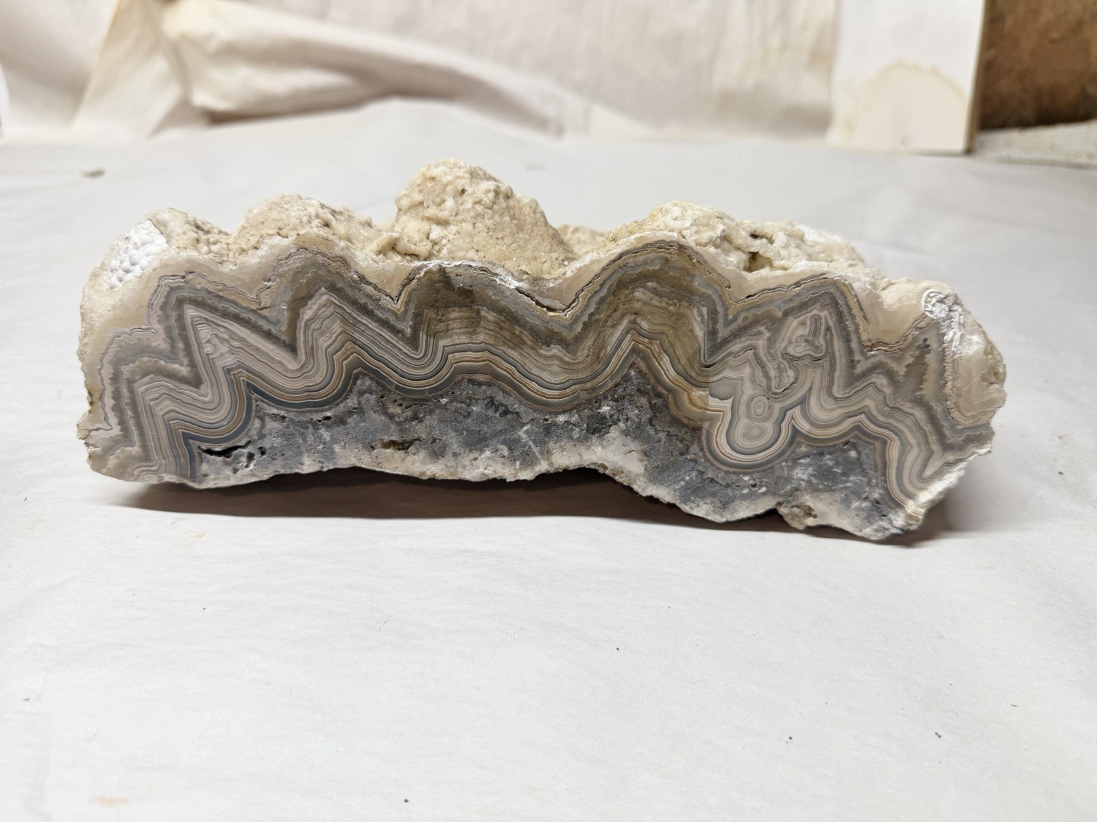 Calcite White Crazy Lace Agate Raw Rough Stone Specimen 6.2 POUNDS