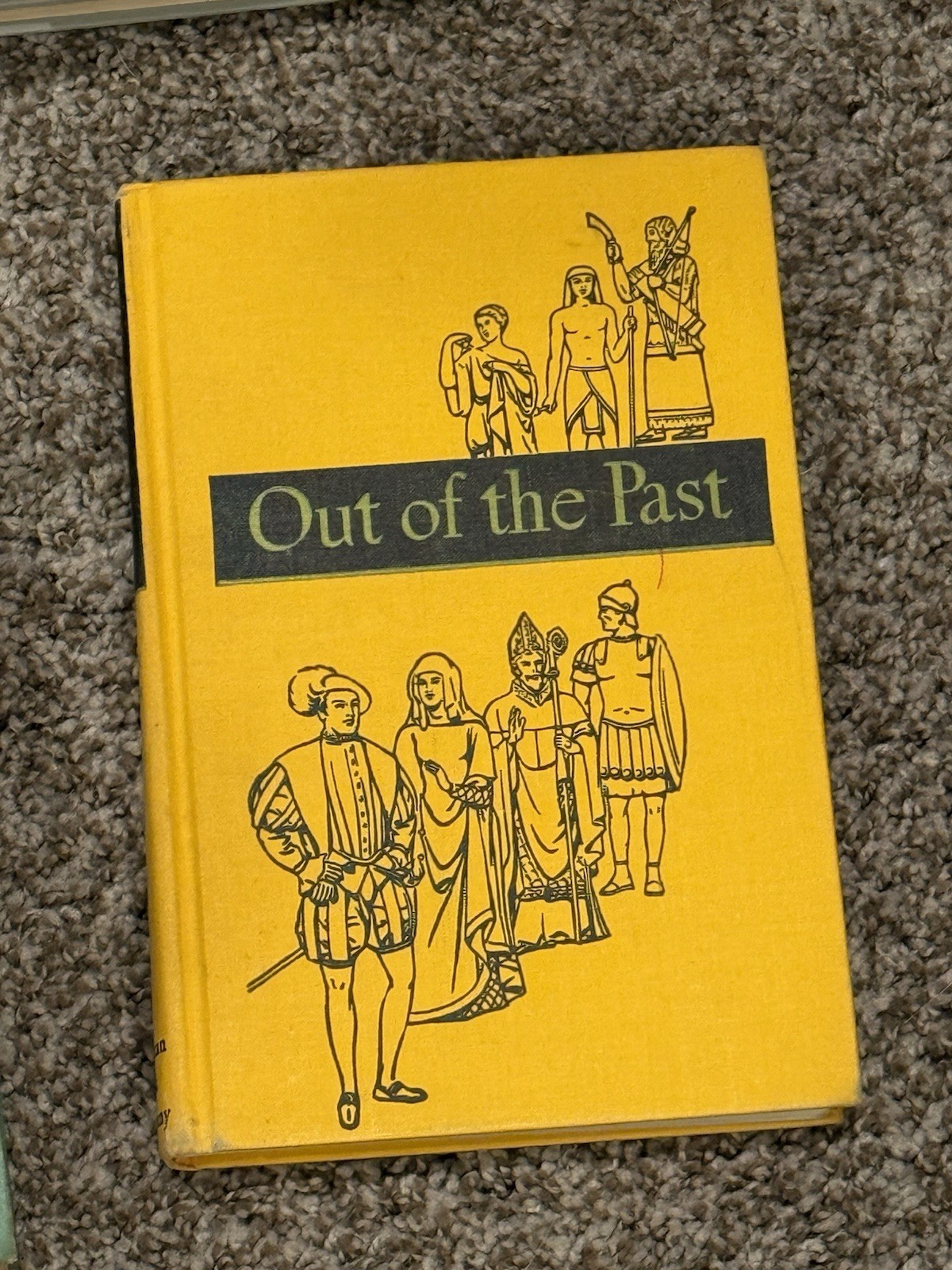 Vintage Out of the Past History Textbook Hardcover Yellow School Book