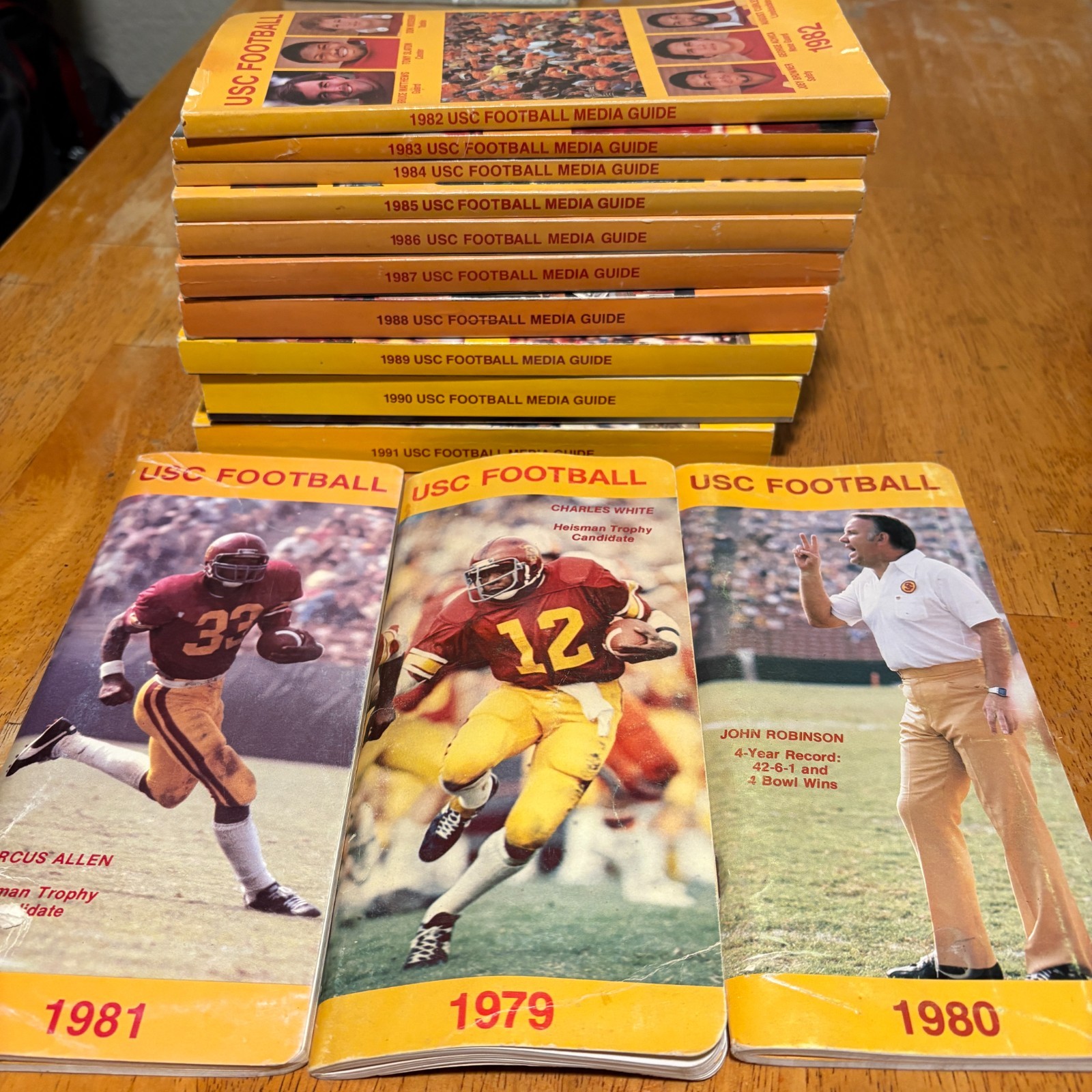 USC Football Media Guide Lot 1979-1991 Vintage Trojans Heisman Rare Collector