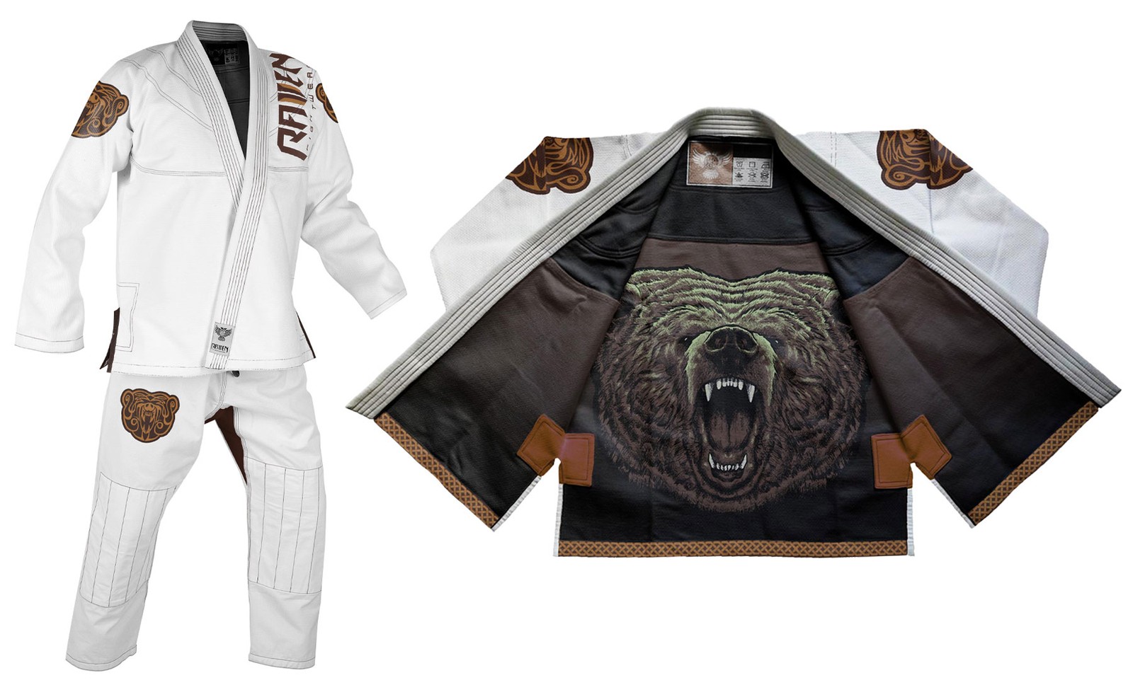 Raven Fightwear Men\'s Berserker Nordic Bear Brazilian Jiu Jitsu Uniform BJJ Gi W