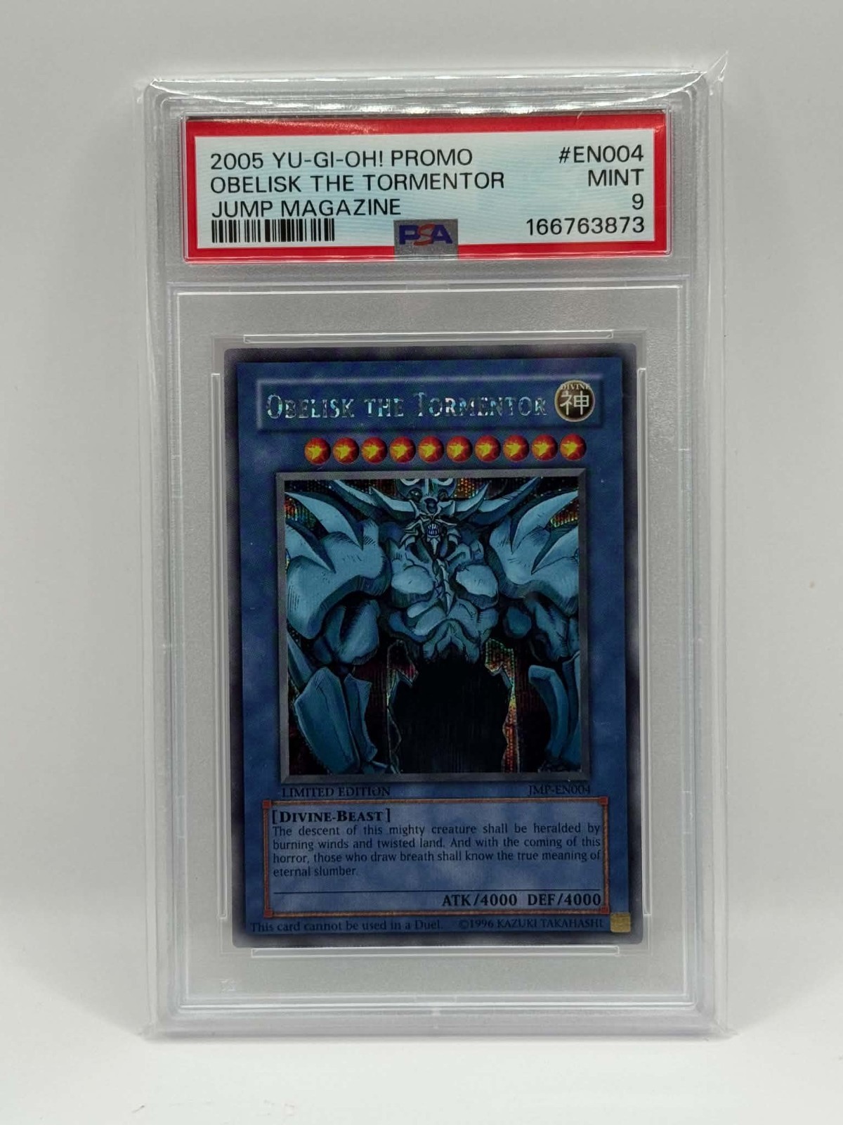 2005 YuGiOh Obelisk the Tormentor Jump Magazine Promo EN004 PSA 9 MINT 2005 YuGiOh Obelisk the Tormentor Jump Magazine Promo EN004 PSA 9 MINT
