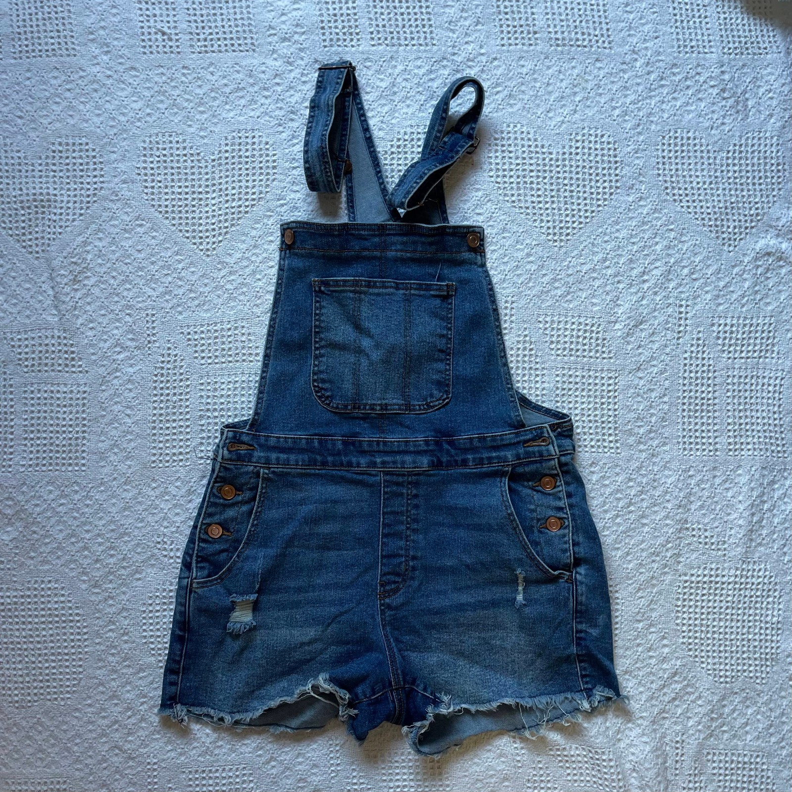 No Boundaries Women\'s Blue and Navy Dungarees-overalls