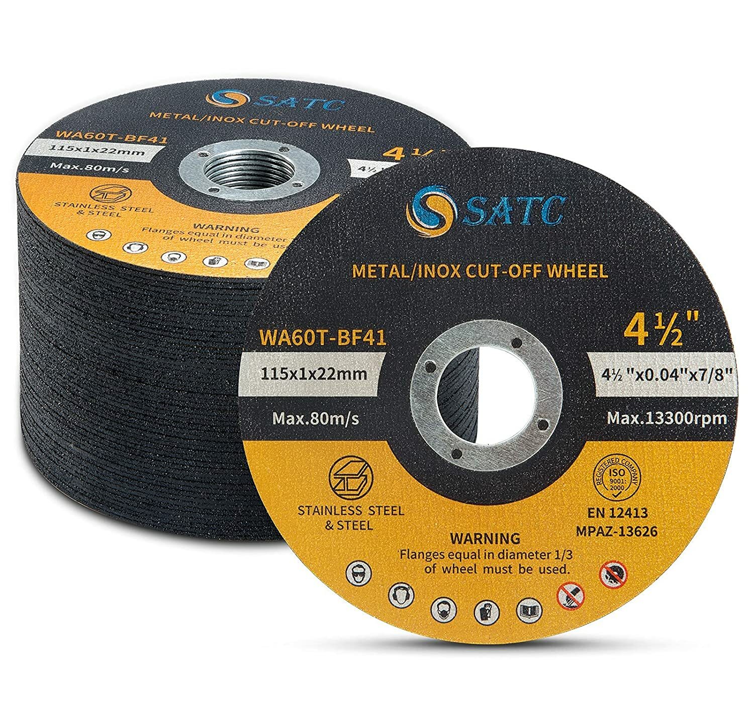 200PCS 4.5 Cut Off Wheels 4-1/2 Cutting Disc Metal Stainless Steel For Grinder