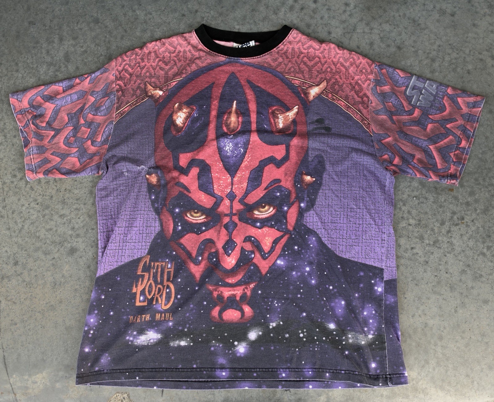 Vintage Star Wars Mens T Shirt All Over Print Darth Maul Lee Sport 2xl