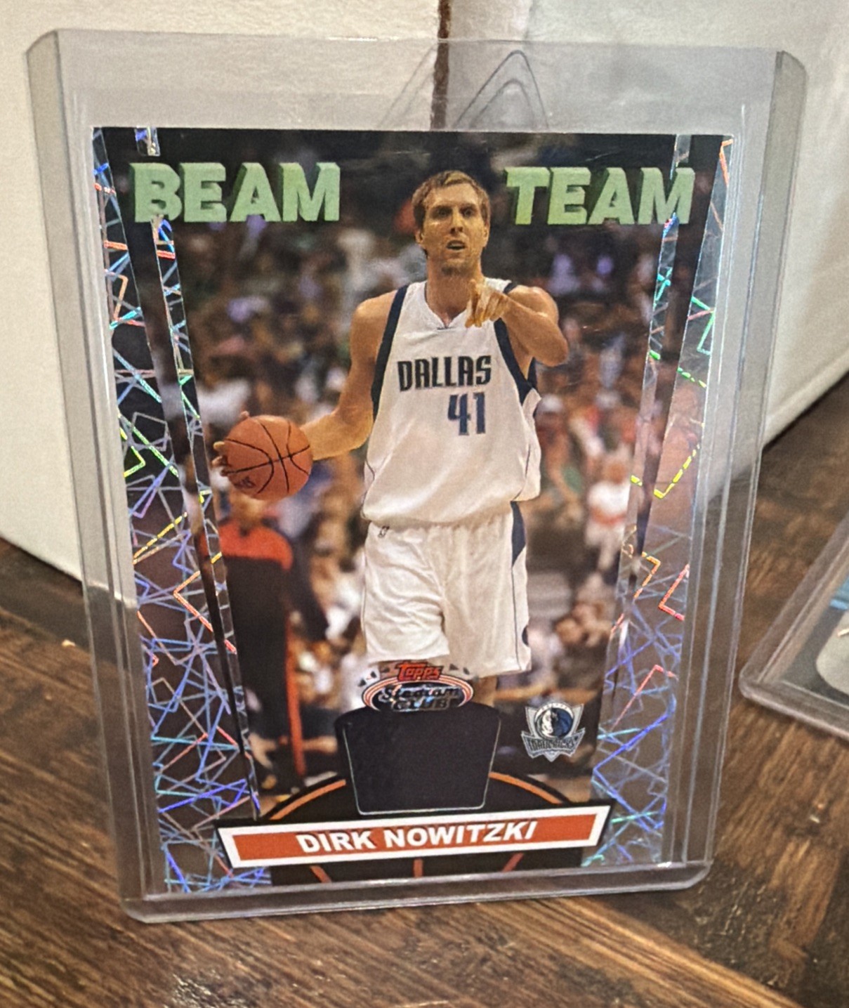 2007 Stadium Club Dirk Nowitzki Beam Team Blue Jersey Card #BTR-DN MAVS 🔥