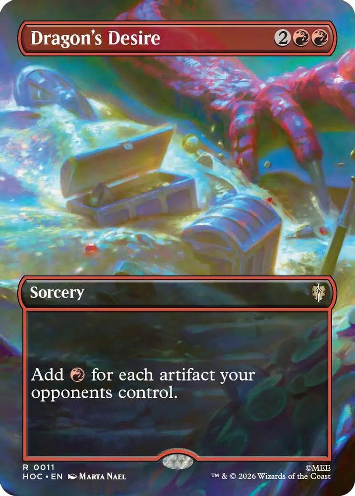 2026 MTG: HOC - Dragon's Desire (Borderless) (#11, Foil, Rare, Near Mint)