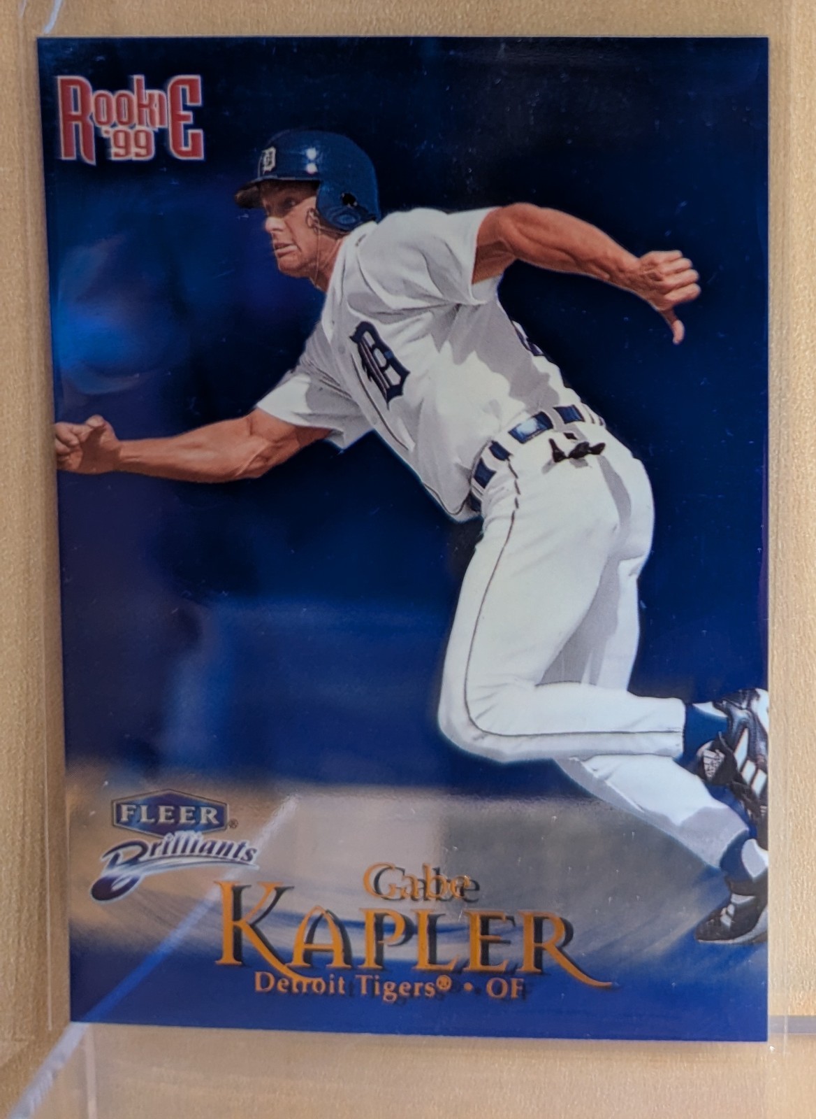 1999 Fleer Brilliants BLUE #128 Gabe Kapler Tigers RARE MIRROR FINISH PARALLEL 1999 Fleer Brilliants BLUE #128 Gabe Kapler Tigers RARE MIRROR FINISH PARALLEL