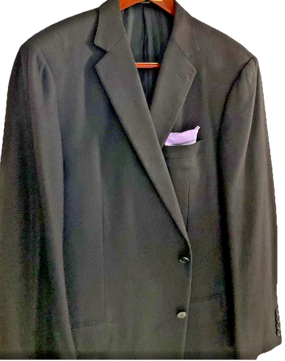 Ermenegildo Zegra Timeless Quality Black SB Sport Coat Lux Silk &Cashmere Sz 50R