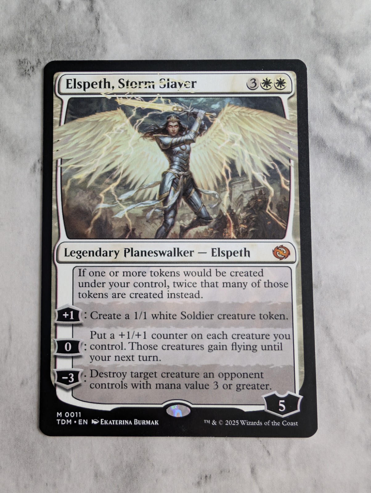 Elspeth, Storm Slayer | MTG TDM Tarkir Mythic Legendary Planeswalker Tokens | NM Elspeth, Storm Slayer | MTG TDM Tarkir Mythic Legendary Planeswalker Tokens | NM