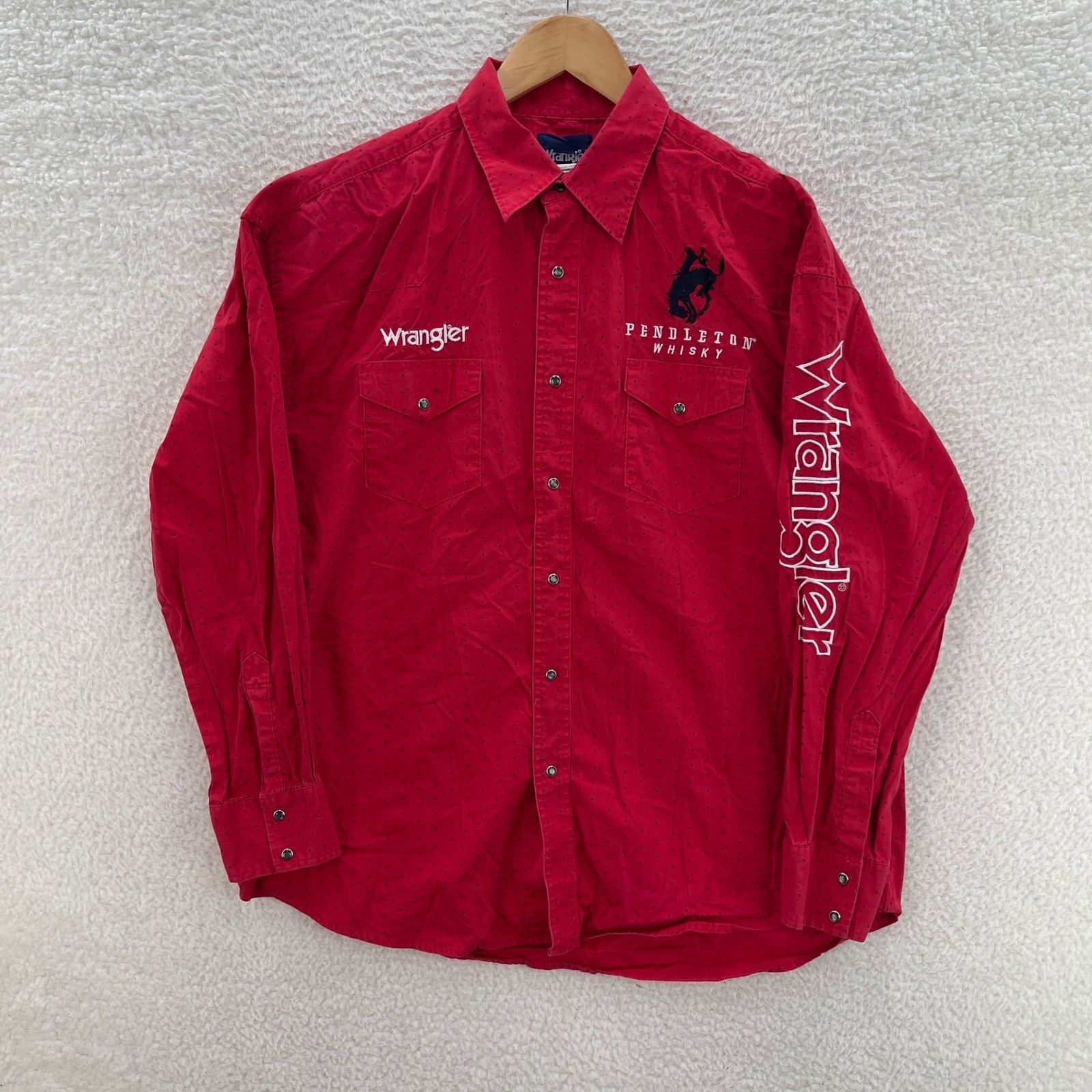 Wrangler X Pendleton Whisky Shirt Mens XL Red Rodeo Pearl Snap Cowboy Workwear Wrangler X Pendleton Whisky Shirt Mens XL Red Rodeo Pearl Snap Cowboy Workwear