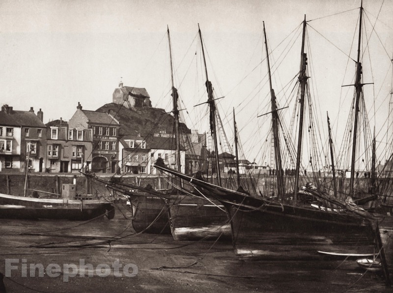 1926 Vintage UK England HARBOUR ILFRACOMBE Landscape Nautical Photo ~ E.O. HOPPE