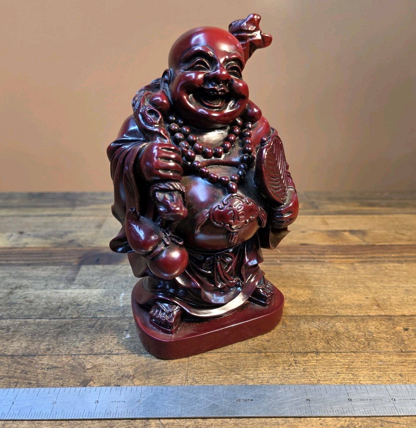 Vintage 1960s Chinese Lacquer & Gilt Buddha • 7lbs, 10