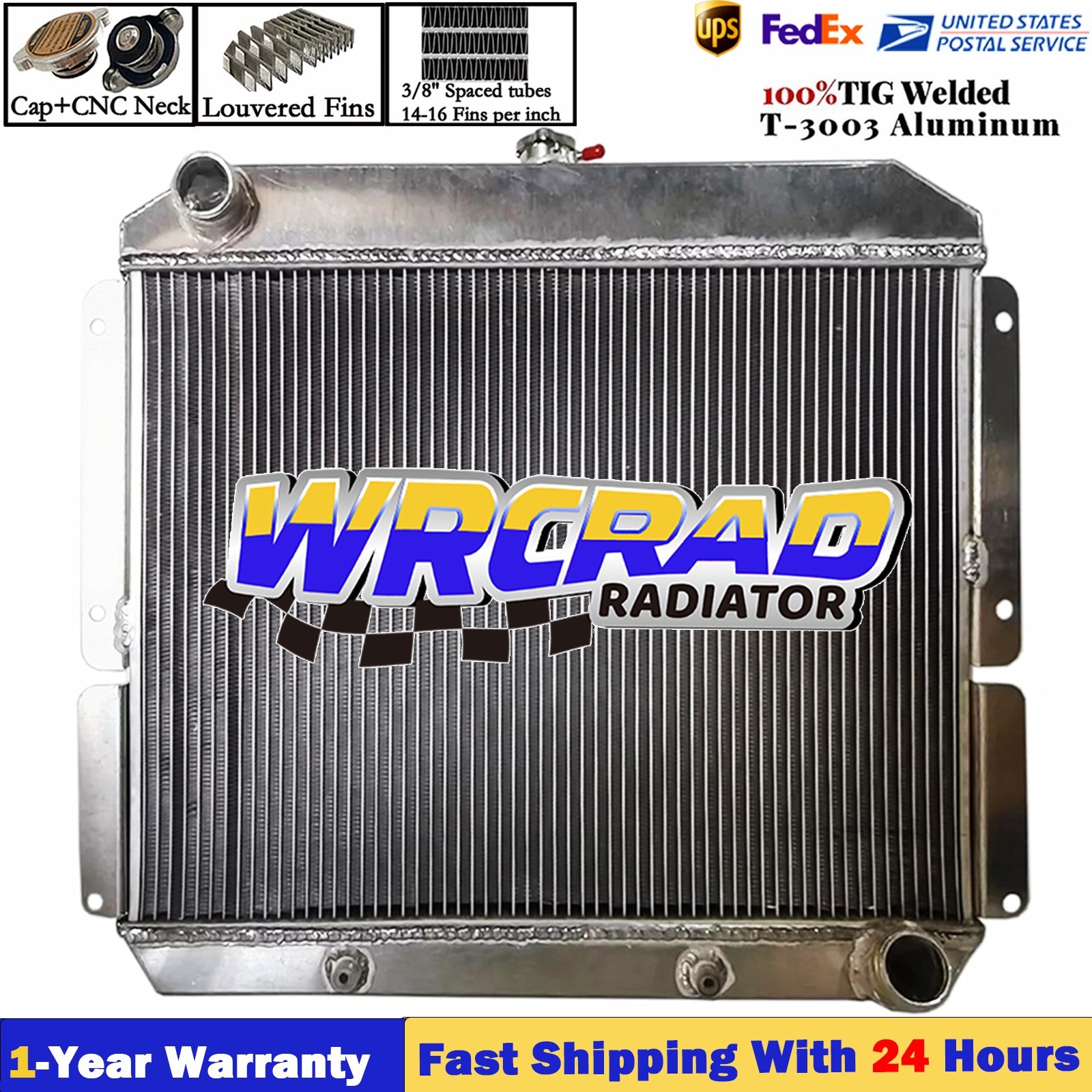 Aluminum Radiator for 1957 1958 1959 Studebaker Silver Hawk / Golden Hawk AT MT
