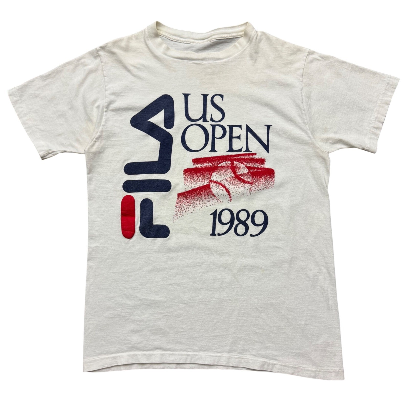 Vintage 1989 US Open Fila Tennis T-Shirt Sports Tee 80s Single Stitch Sz M Vintage 1989 US Open Fila Tennis T-Shirt Sports Tee 80s Single Stitch Sz M