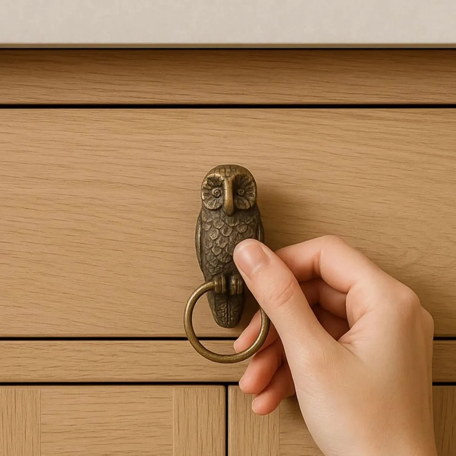 Owl Ring Pull Knob Door Drawer Pull Kitchen Cabinet Dresser Handle Owl Ring Pull Knob Door Drawer Pull Kitchen Cabinet Dresser Handle