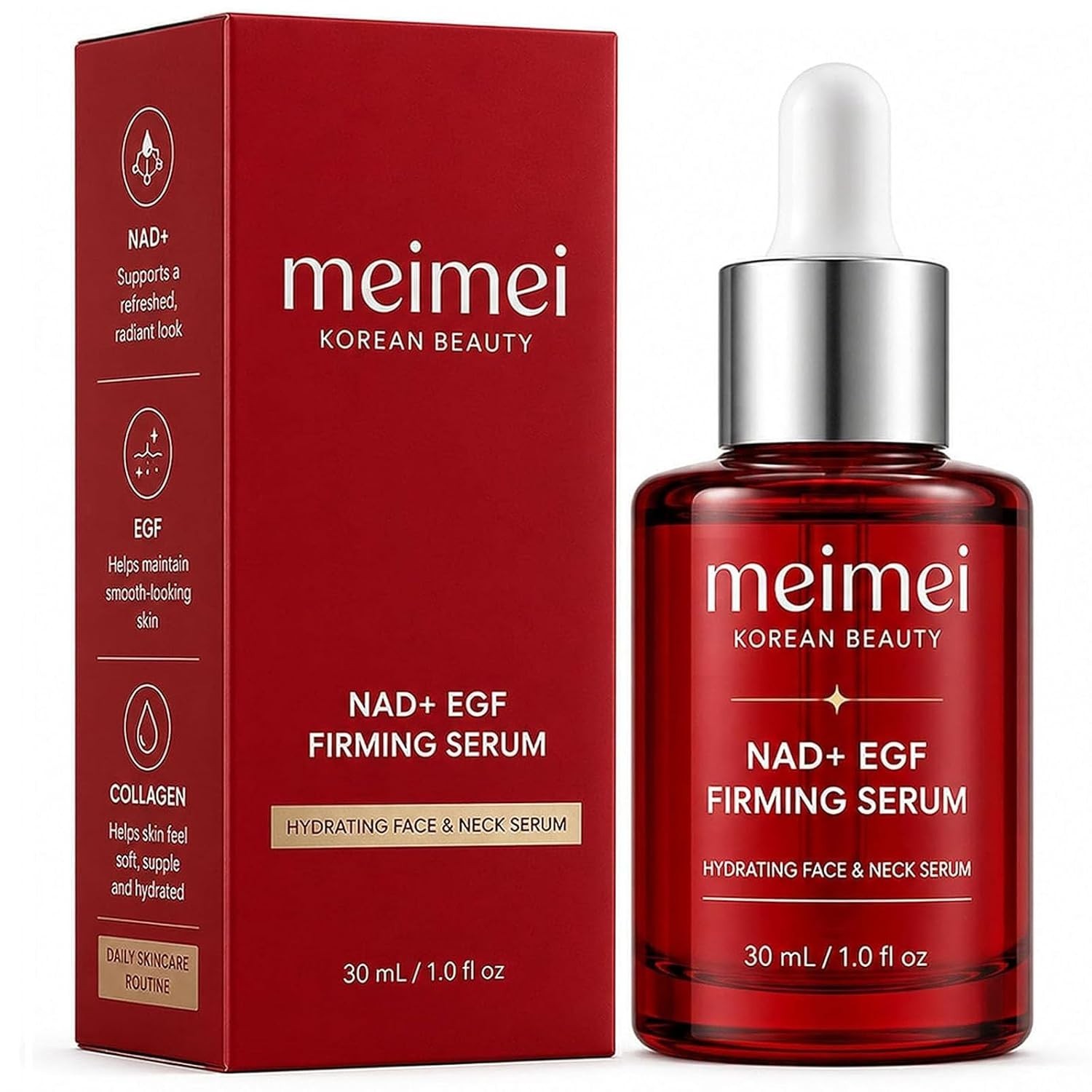 Meimei Firming Serum, Korean Beauty NAD+ Firming Serum for Smoother, Firmer-Look