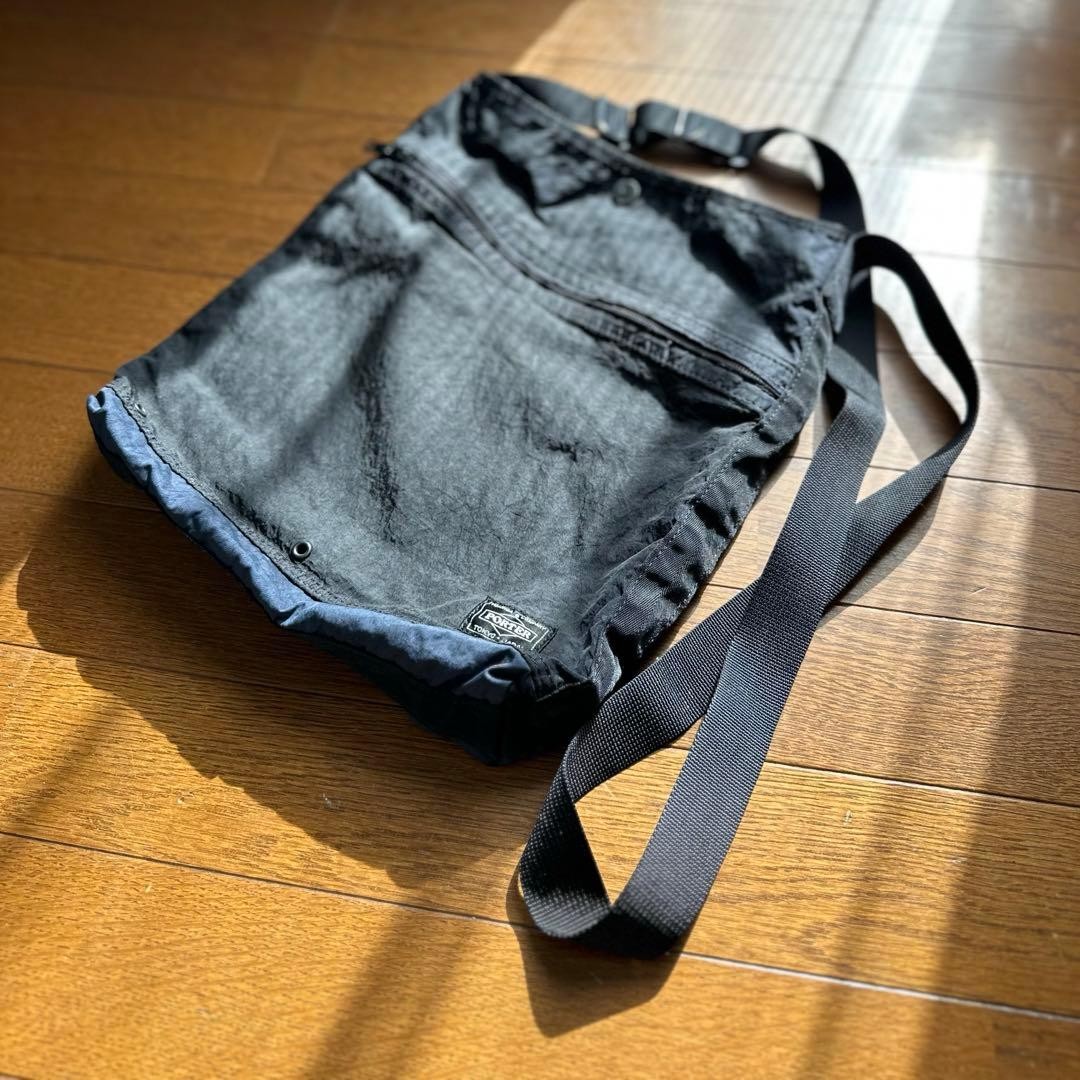 Porter Force Bicolor Shoulder Bag Black/Navy Used Excellent Condition