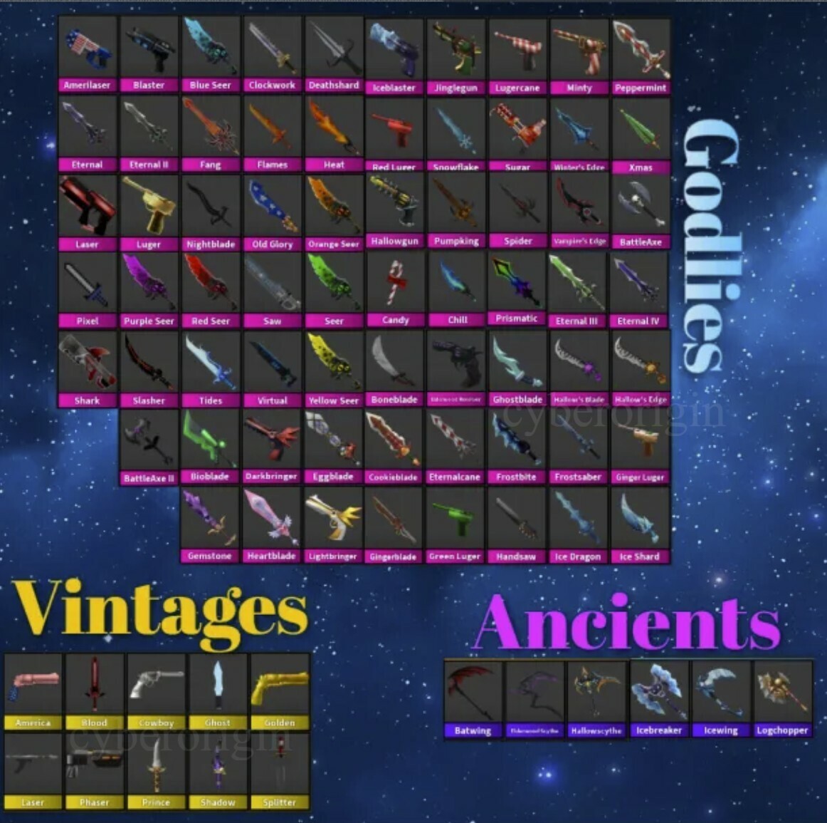 Murder Mystery 2 100+ Godlys *LEGIT & FAST*