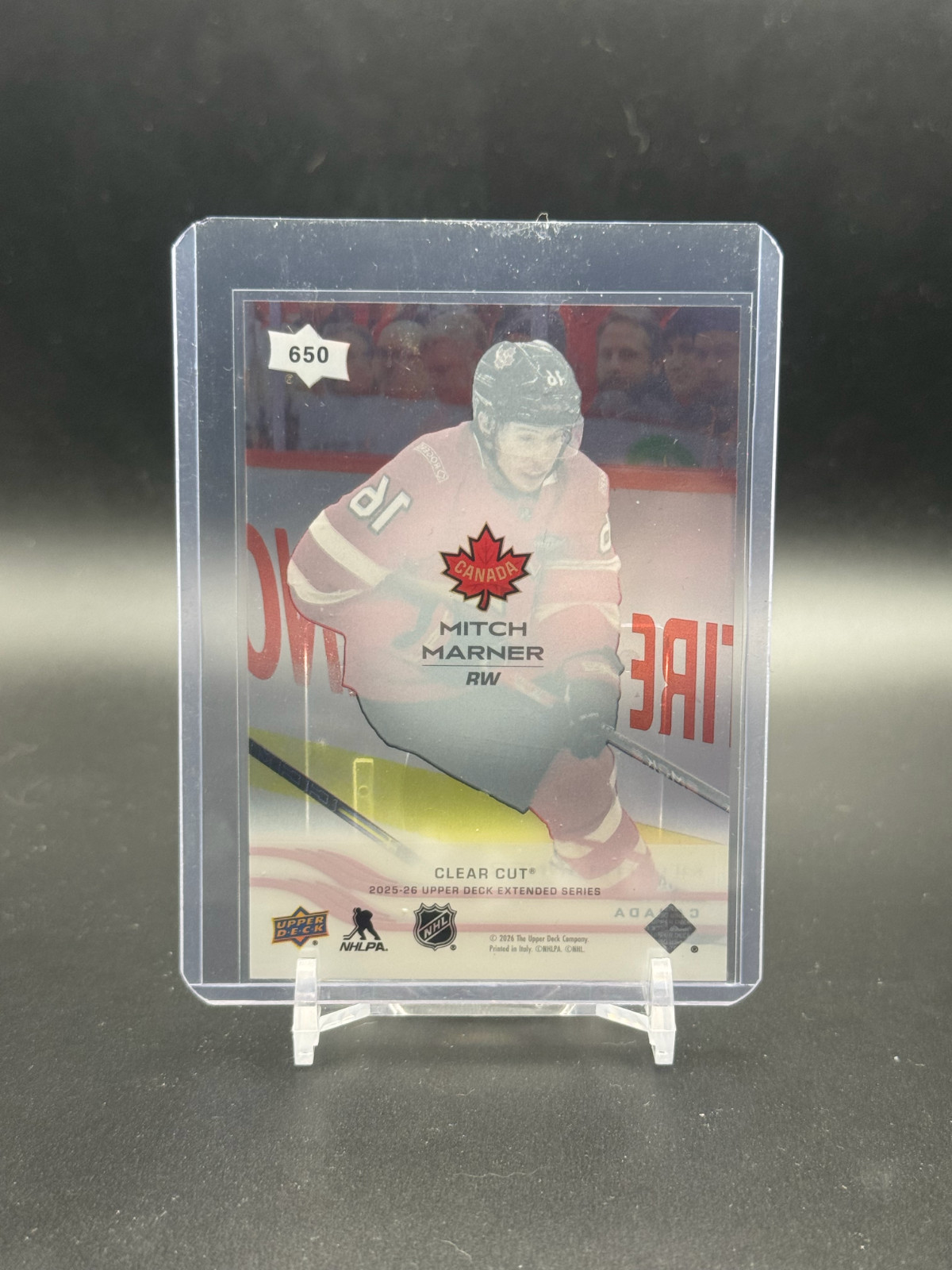 Upper Deck 2025-26 Extended Series Clear Cut Mitch Marner Canada #650 Upper Deck 2025-26 Extended Series Clear Cut Mitch Marner Canada #650