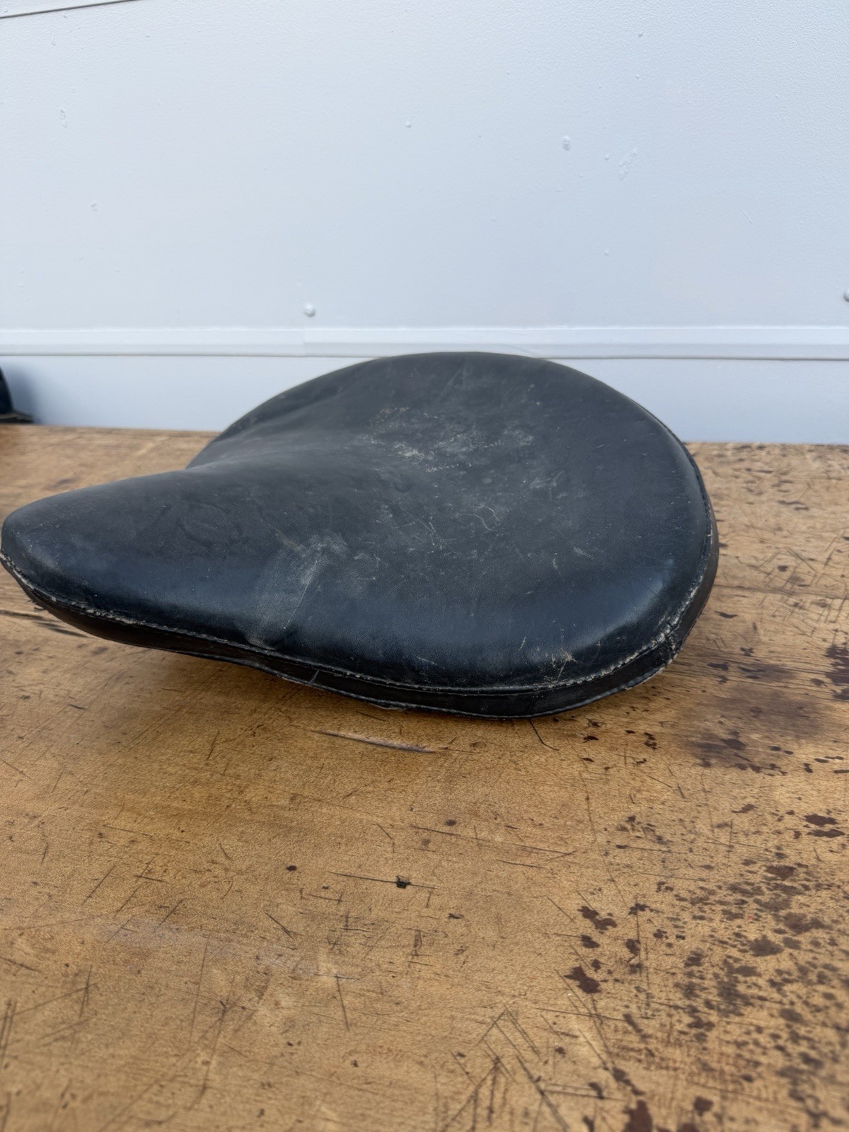 Vintage Bates Motorcycle Seat Harley-Davidson Bobber Chopper Leather Black