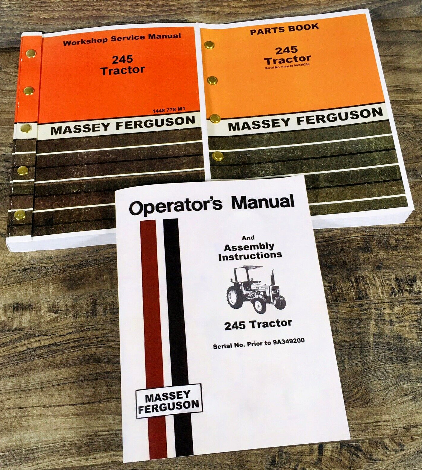 Massey Ferguson MF 245 Tractor Service Parts Operators Manual Set Under 9A349200