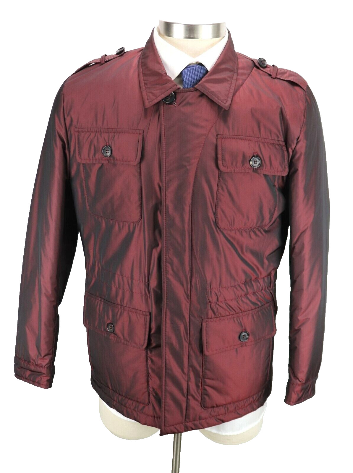 $2495 Isaia Napoli Field Jacket 40 R (50 EU) Merlot Extralight Aqua Coat Italy $2495 Isaia Napoli Field Jacket 40 R (50 EU) Merlot Extralight Aqua Coat Italy