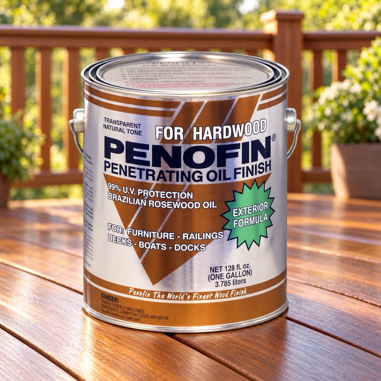 Penofin F3XHWGA Natural Exotic Hardwood Penetrating Oil Finish - 1 Gal