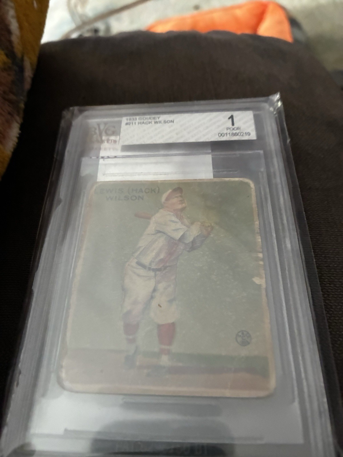 1933 Goudey #211 Hack Wilson Brooklyn Dodgers Graded Baseball Card