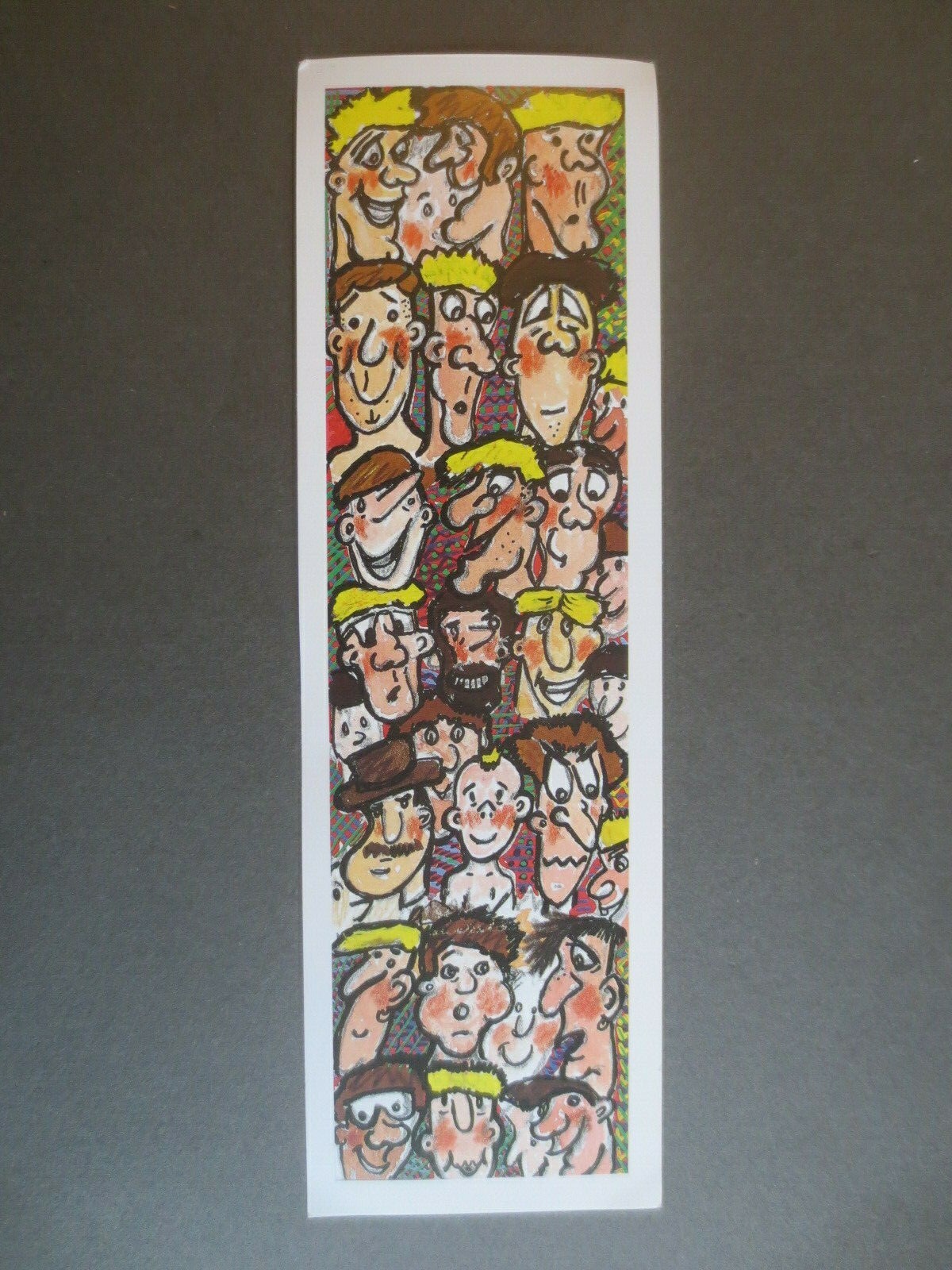 1992 BOOKMARK Waterstone\'s Design a Bookmark CARTOON FACES Christopher Dawson